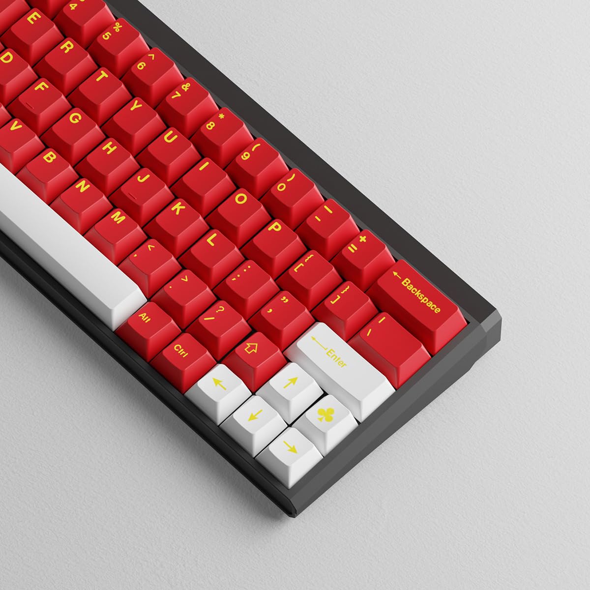 Sumgsn 160 Keys Doubleshot Keycaps Cherry Profile Classic Red Keycaps Set 7U Spacebar Fit For 61/64/87/104/108 Cherry Mx Switche