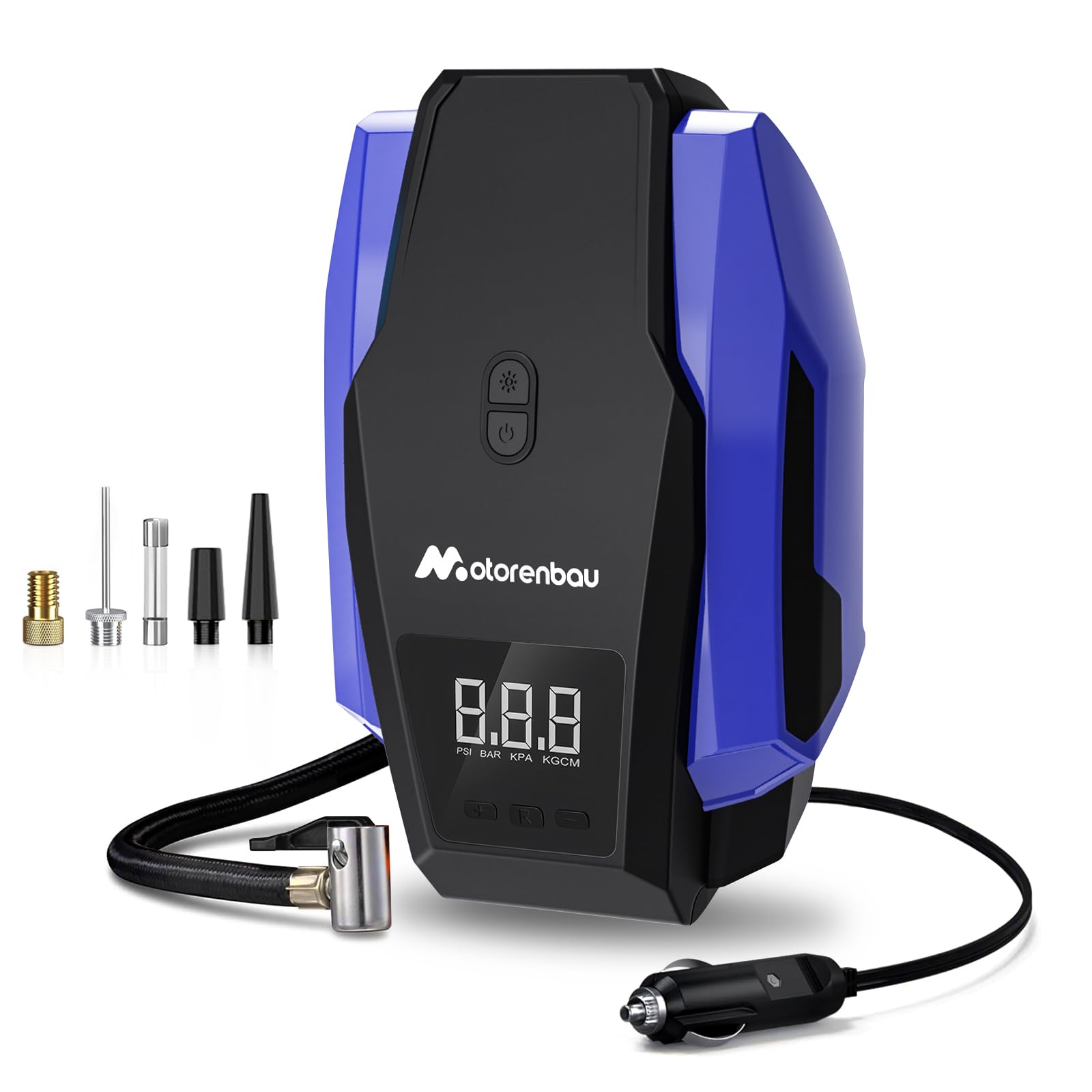 Tire Inflator Portable Air Compressor Pump - 150PSI 12V DC Air Pump for Car Tires with LED Light, Auto Shutoff & Pressure Gauge 