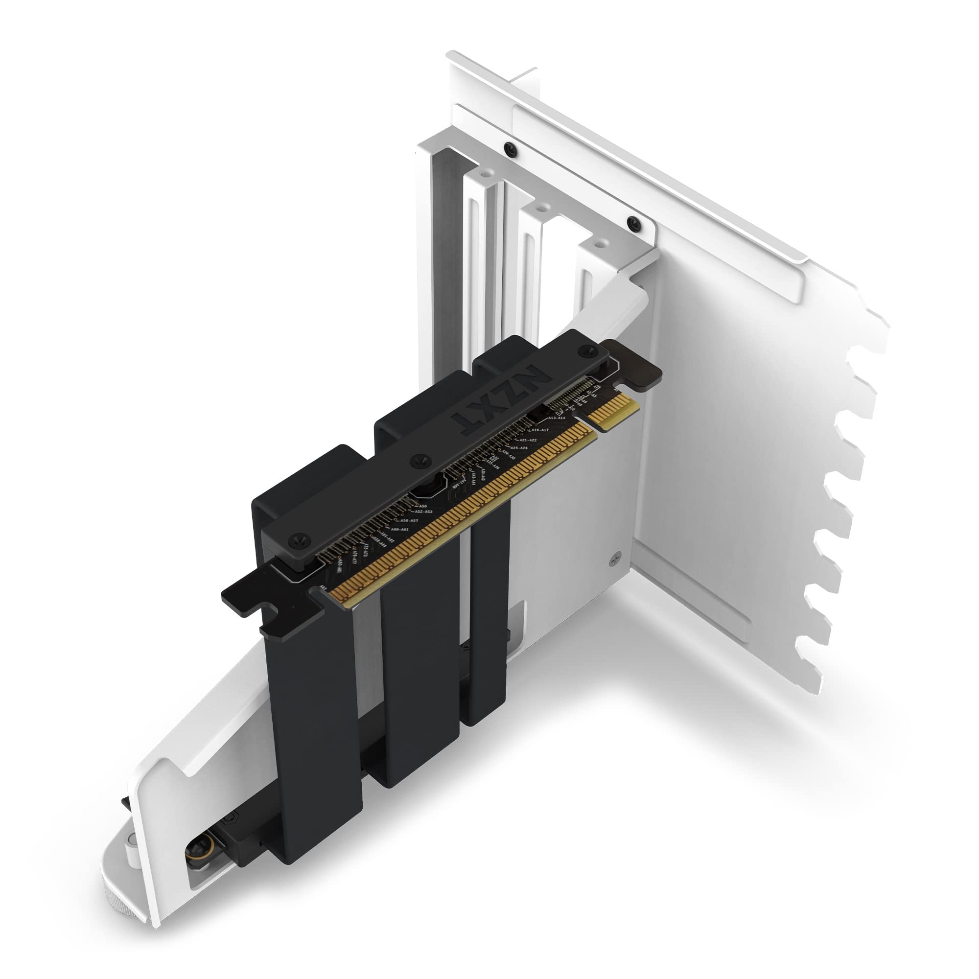 Nzxt Vertical Gpu Mounting Kit   Ab Rh175 W1 175 Mm Pcie 4.0X16 Riser Cable   Gpu Holder   Sturdy Steel Bracket   White