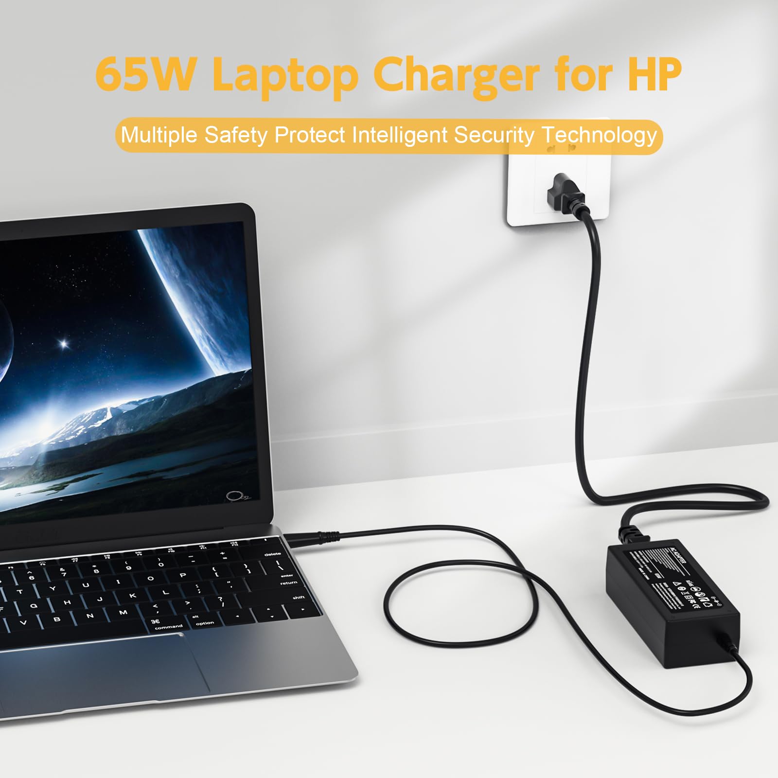 65W Laptop Charger For Hp Pavilion G4 G6 G7 G60 G61 G62 G71 G72; Pavilion Dv7 Dv6 Dv5 Dv4 Dv3 Dv3T Dv4T Dv6T Dv7T Dv3500 Ac Adapter; Dm1, Dm1Z Dm4 Dm4T Laptop Power Supply Cord (18.5V, 3.5A)