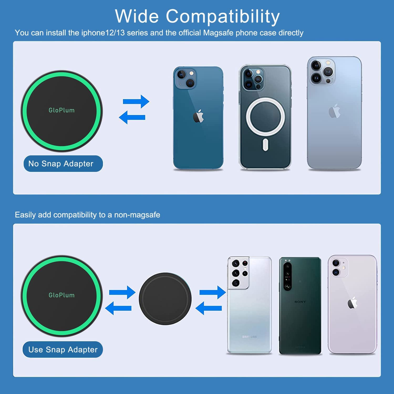 Magnetic Wireless Car Charger Mount Compatible With Magsafe Iphone 15/ Iphone 14/Iphone 13, Fast Charging Air Vent Magnet Access