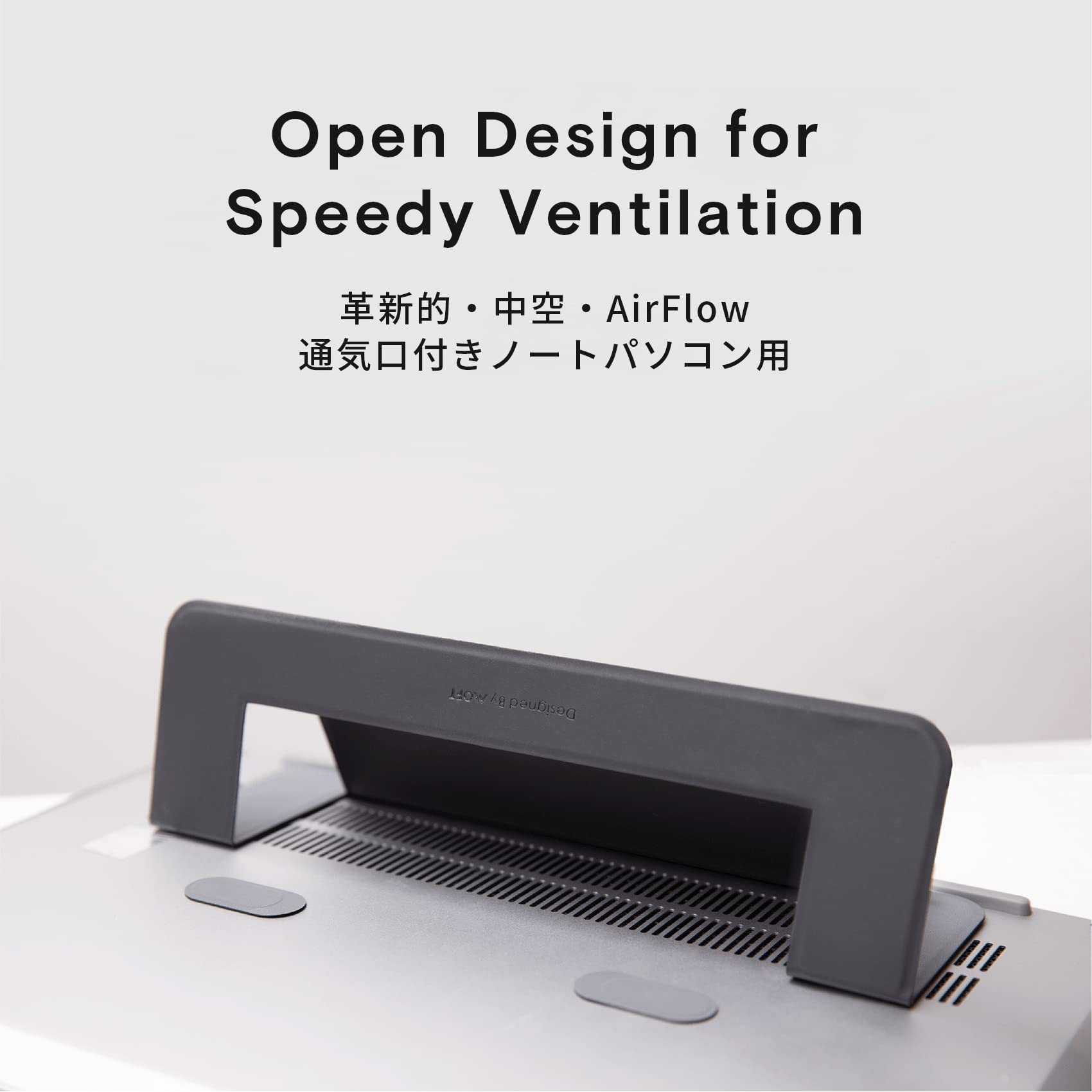 Moft Laptop Stand For Desk, Adhesive Airflow Laptop Cooling Stand For Heat Dissipation With 2 Adjustable Viewing Angles, Foldable & Portable Computer Stand Compatible With Laptops 11' 16', Cool Grey