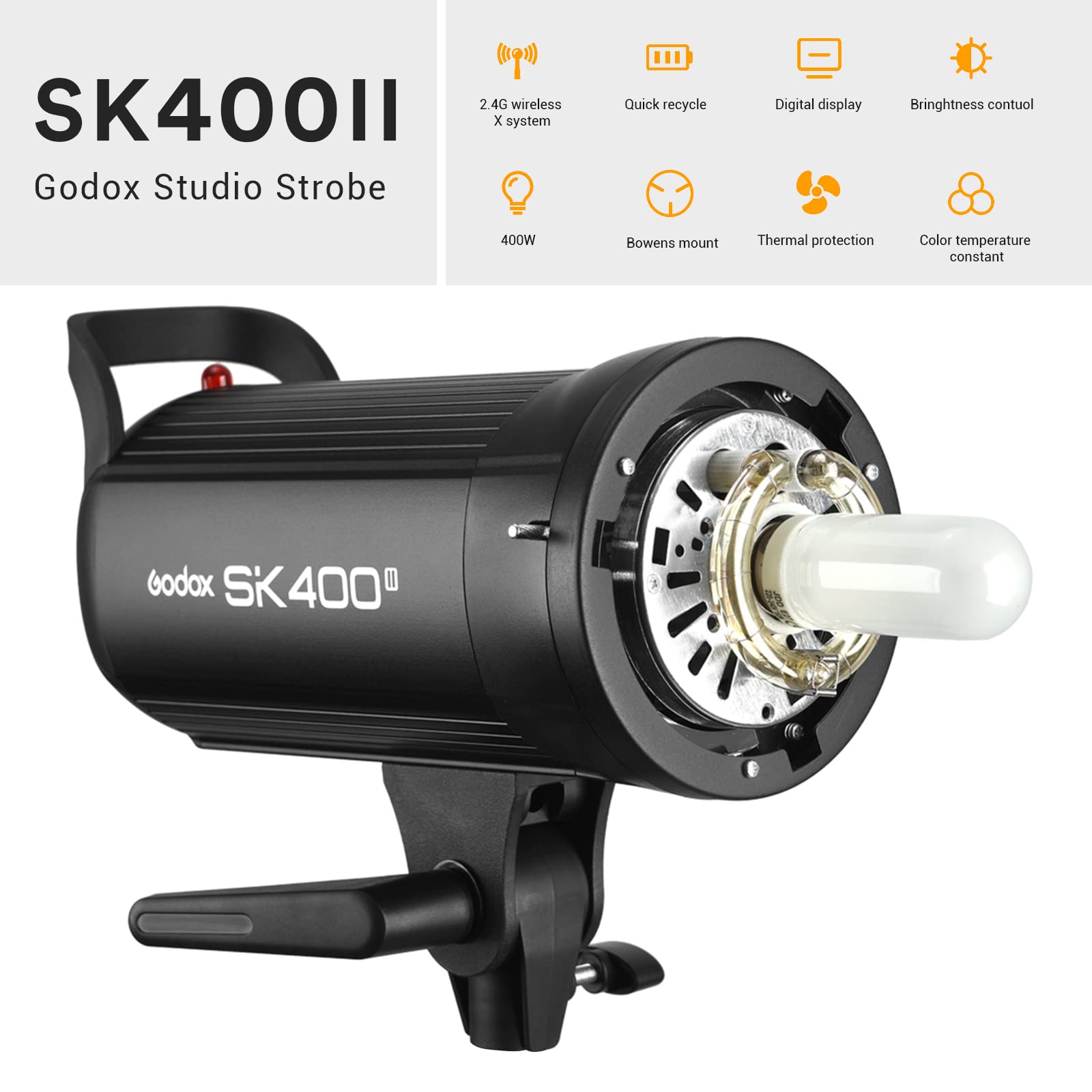 Godox Sk400Ii 400Ws Bowens Mount Photo Studio Strobe Flash Monolight Light For Commerce Product Portrait Lifestyle Photography