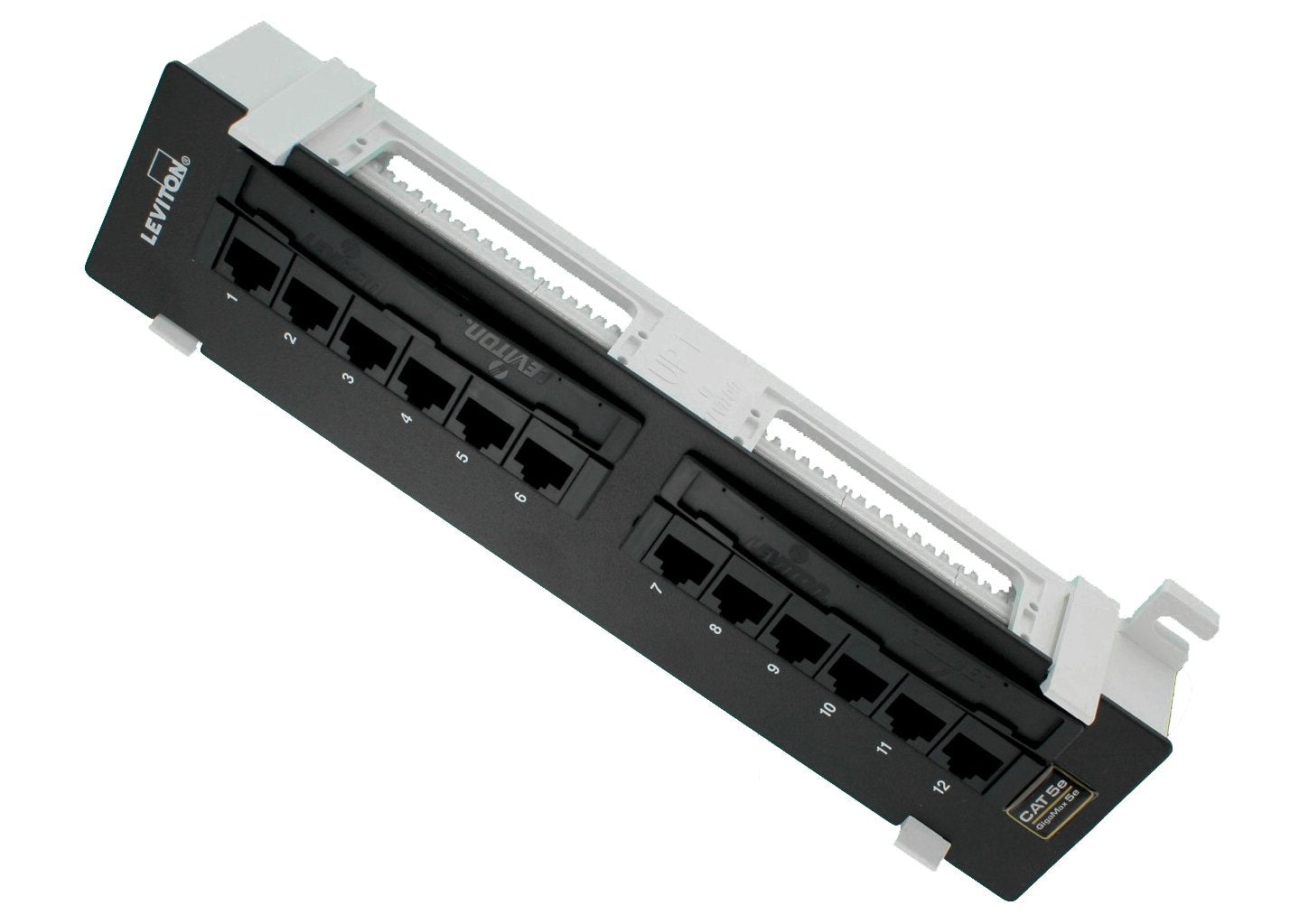 Leviton Cat 5e Flat 12-Port Patch Block, 5G596-U89, Black