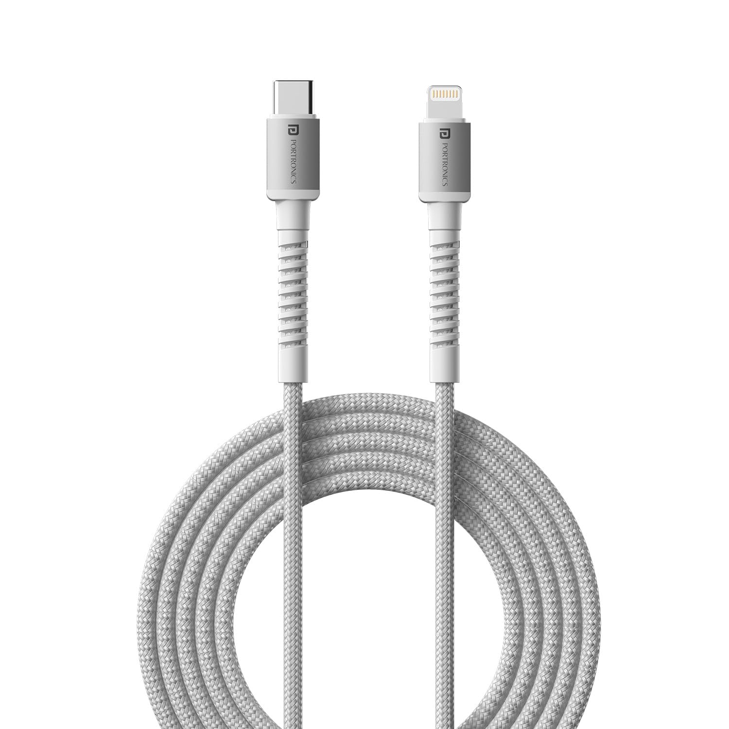 Portronics Konnect X Type C to 8Pin 27W Fast Charging Cable, Premium TPE Material, Support to all Lightning Devices 1M Length(W