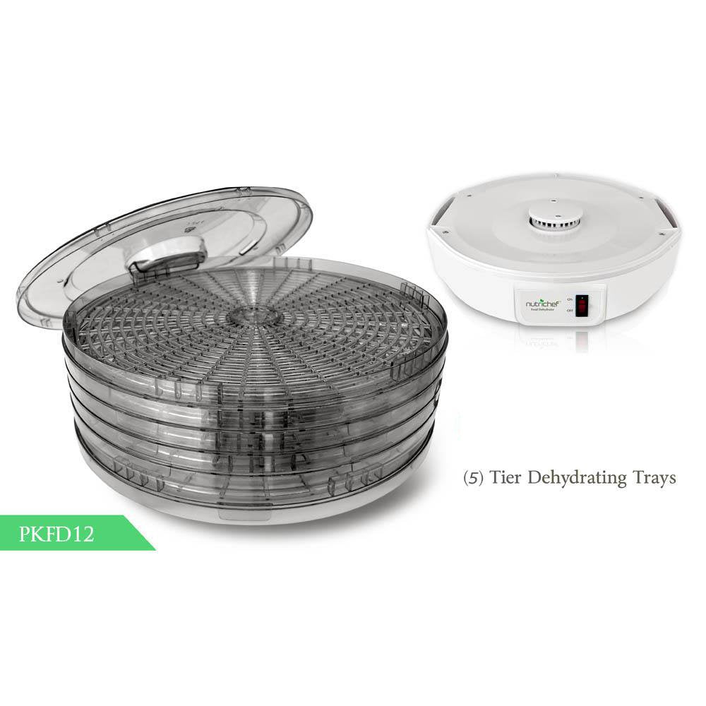Nutrichef Electric Countertop Food Dehydrator - Multi-Tier High-Heat Circulation Professional Food Preserver, Fruit, Vegetable D