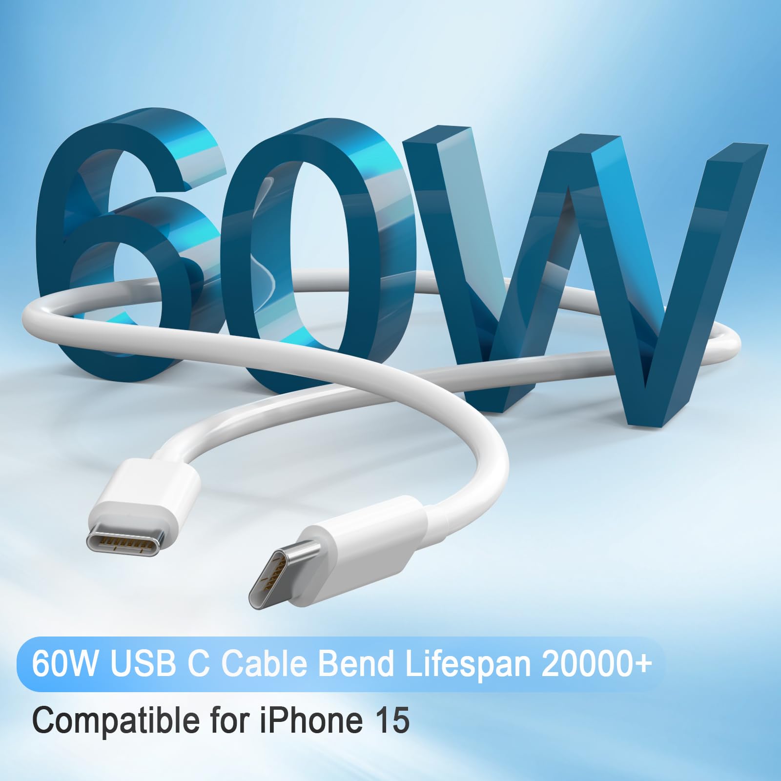 Usb C Charger, 20W Pd Usb C Fast Wall Charger Adapter With 6Ft Type C To C Cable Compatible For Iphone 15/15 Pro/15 Plus/15 Pro