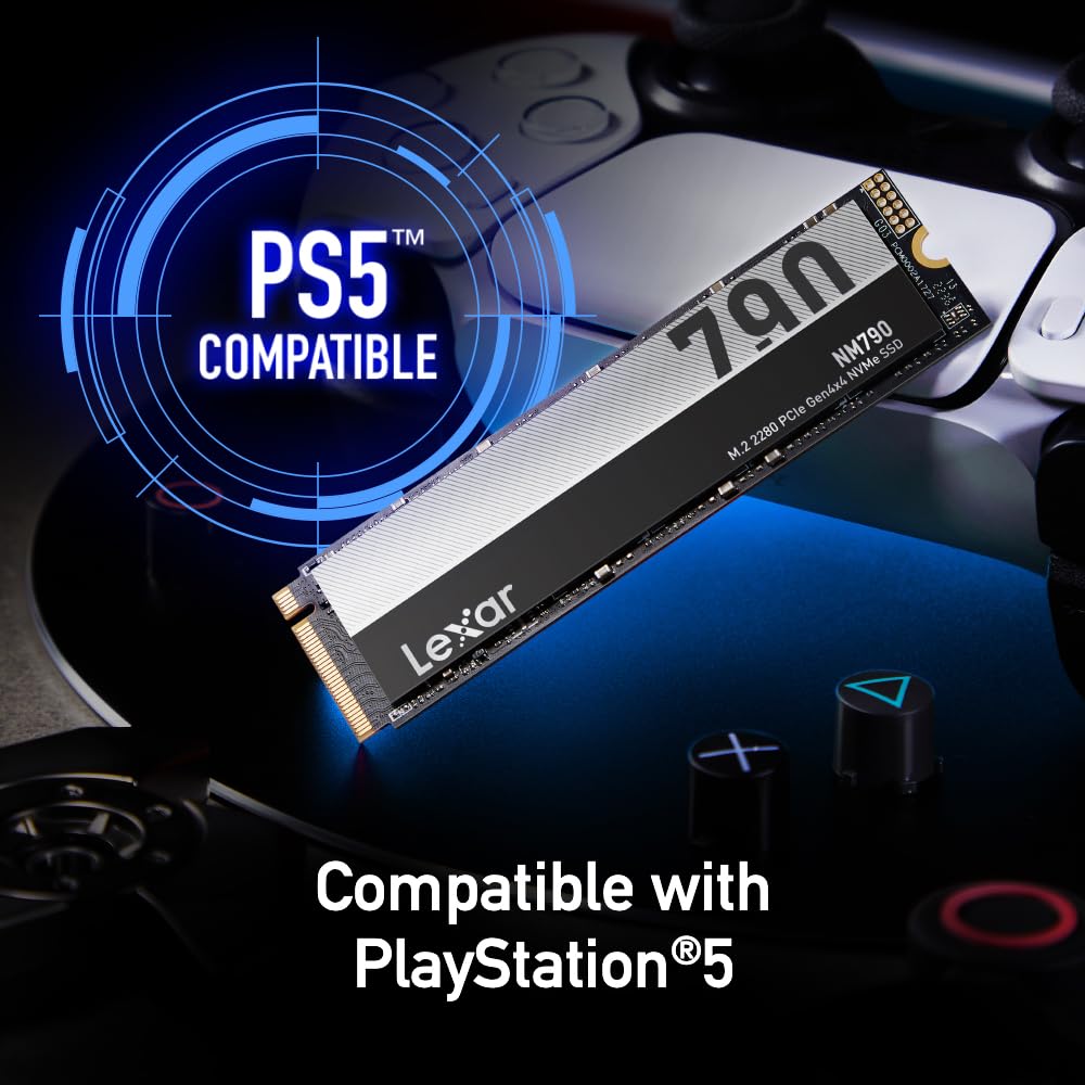 Lexar 2Tb Nm790 Ssd Pcie Gen4 Nvme M.2 2280 Internal Solid State Drive, Up To 7400/6500 Mb/S Read/Write, Compatible With Ps5, Fo