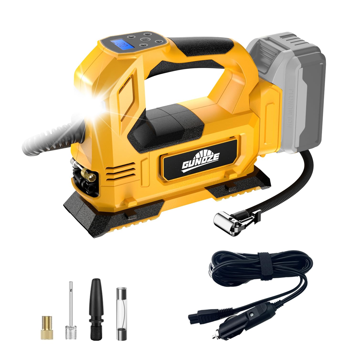 Cordless Tire Inflator Air Compressor For Dewalt 20V Max Battery, 150Psi Portable Led Light Handheld Air Pump With Digital Press