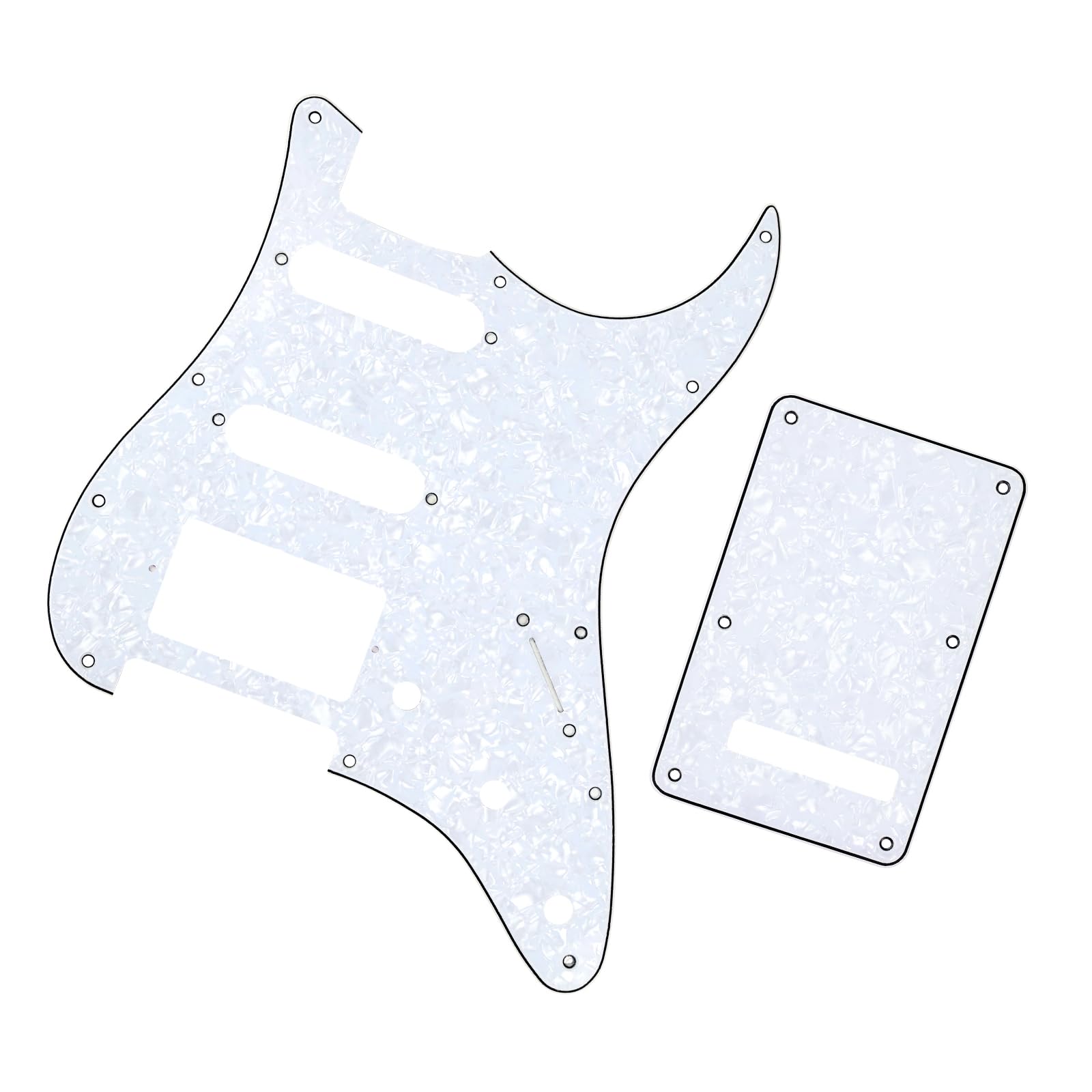 Banworks 4Ply Strat Hss Pickguard 11 Hole Ssh Pickguard Scratch Plate With Backplate 6 Hole Trem Tremolo Cover Set For Usa/Mexic