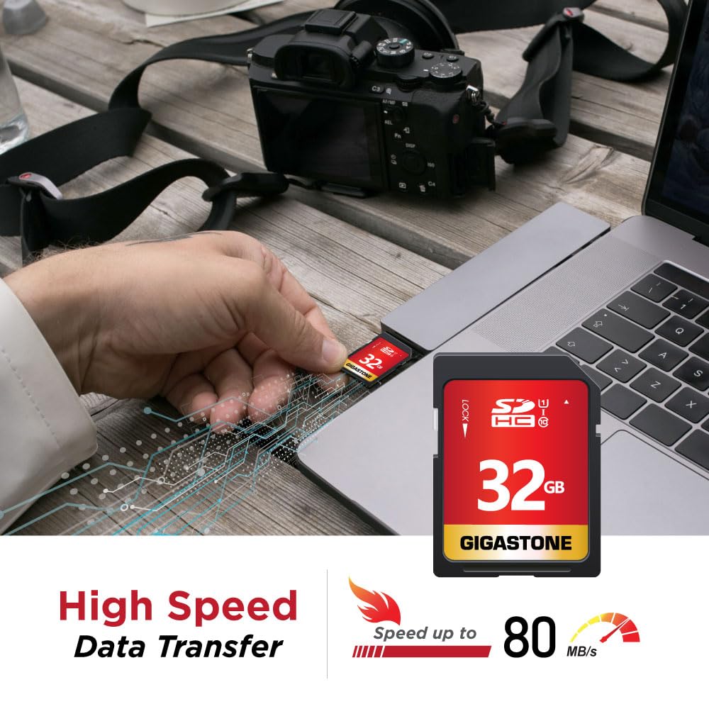 Gigastone 32Gb Sd Card Uhs-I U1 Class 10 Sdhc Memory Card High Speed Full Hd Video Canon Nikon Sony Pentax Kodak Olympus Panason