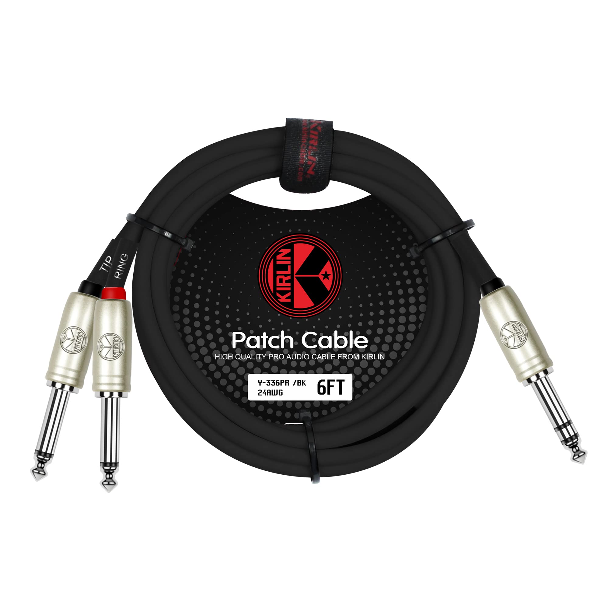 Kirlin Cable Y 336Pr 03   3 Feet   1/4 Inch Stereo Plug To Dual 1/4 Inch Mono Plug Y Cable