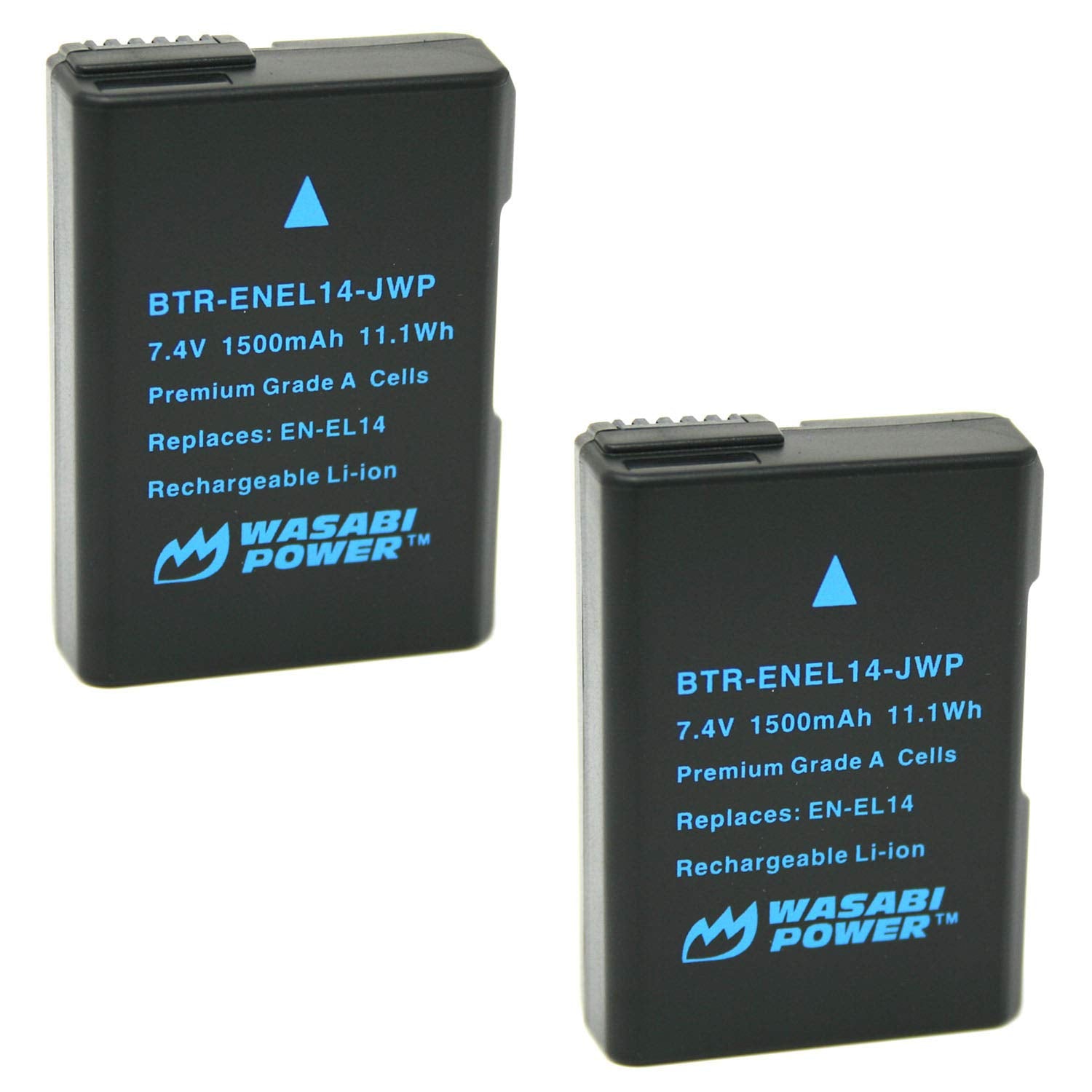 Wasabi Power Battery (2-Pack) for Nikon EN-EL14, EN-EL14a and Nikon Coolpix P7000, P7100, P7700, P7800, D3100, D3200, D3300, D51