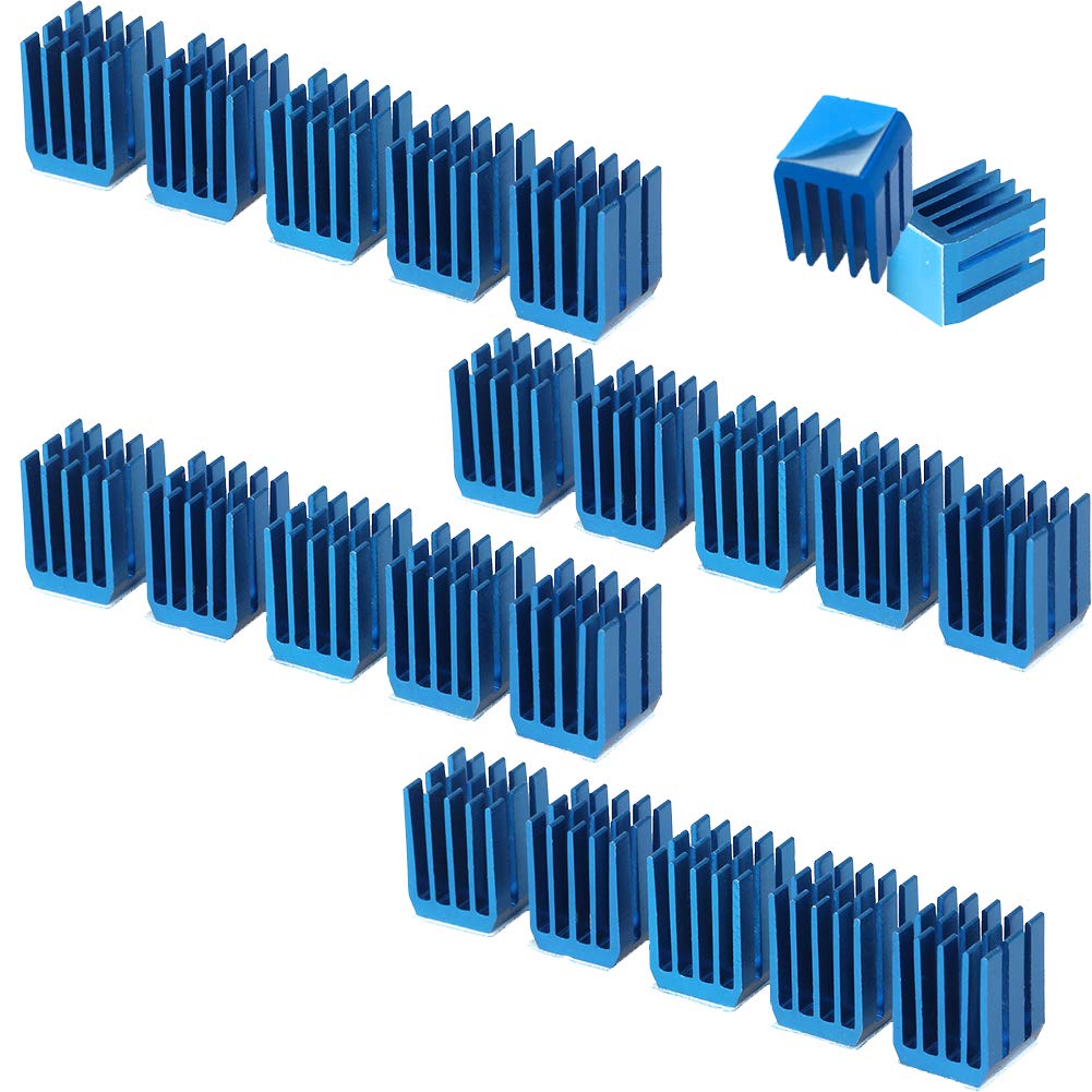 3D Printer Heatsink Kit + Thermal Conductive Adhesive Tape, Cooler Heat Sink Cooling Tmc2130 Tmc2100 A4988 Drv8825 Tmc2208 Stepp