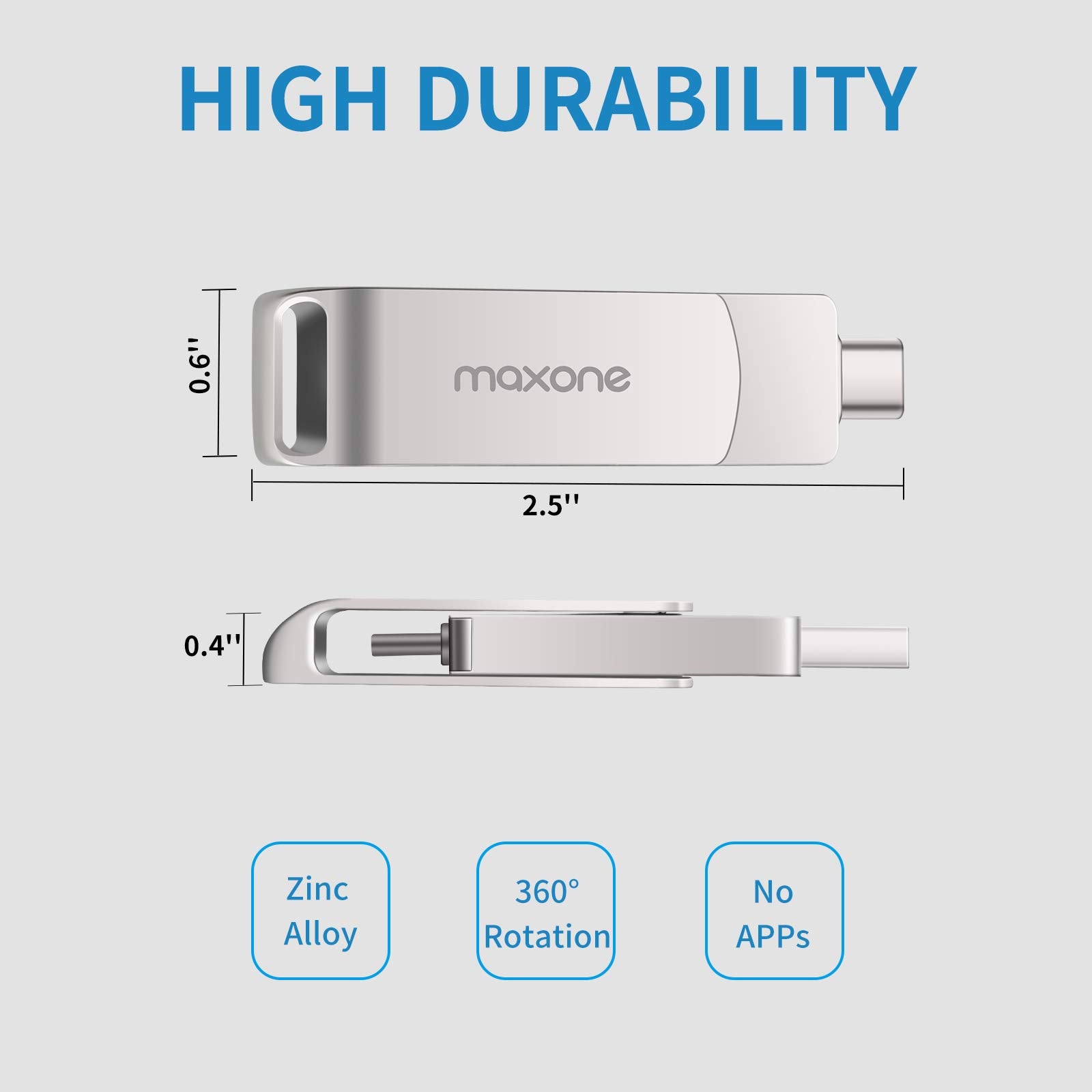 Maxone Flash Drive Usb Type C Both 3.1 Tech - 2 In 1 Dual Drive Memory Stick High Speed Otg For Android Smartphone Computer, Mac