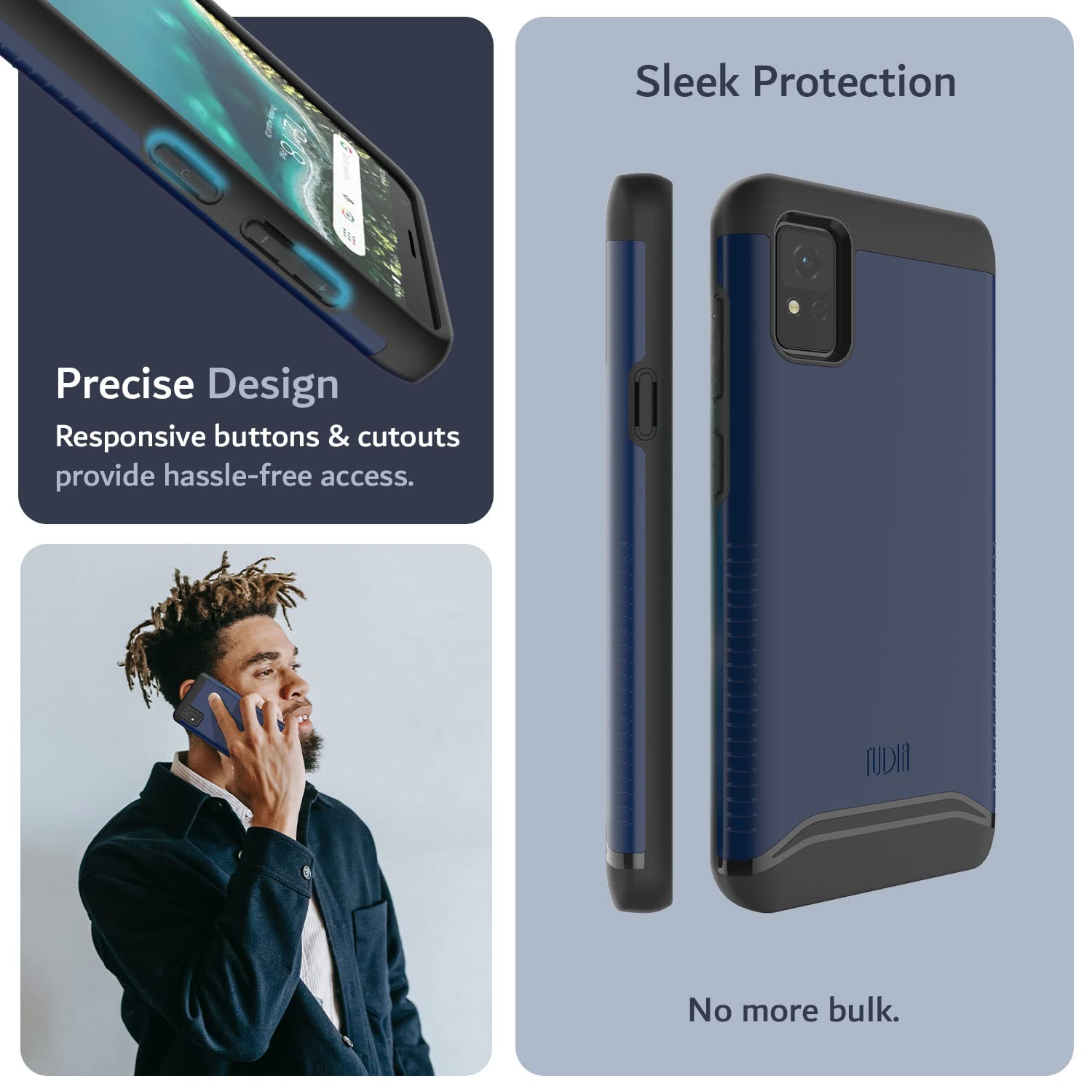 Tudia Dualshield Designed For Zte Avid 589 Case, [Merge] Shockproof Military Grade Dual Layer Heavy Duty Slim Hard Protective Ca