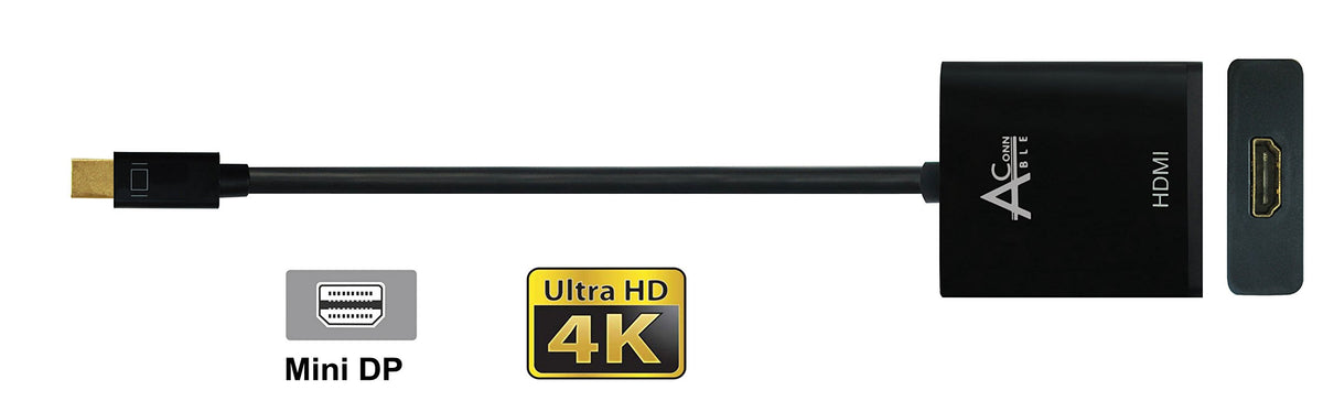 Ableconn Mdphd4Kaa Active Mini Displayport To Hdmi Adapter For Displays Up To 4K Ultra Hd 3840X2160@30Hz (Gold Plated)