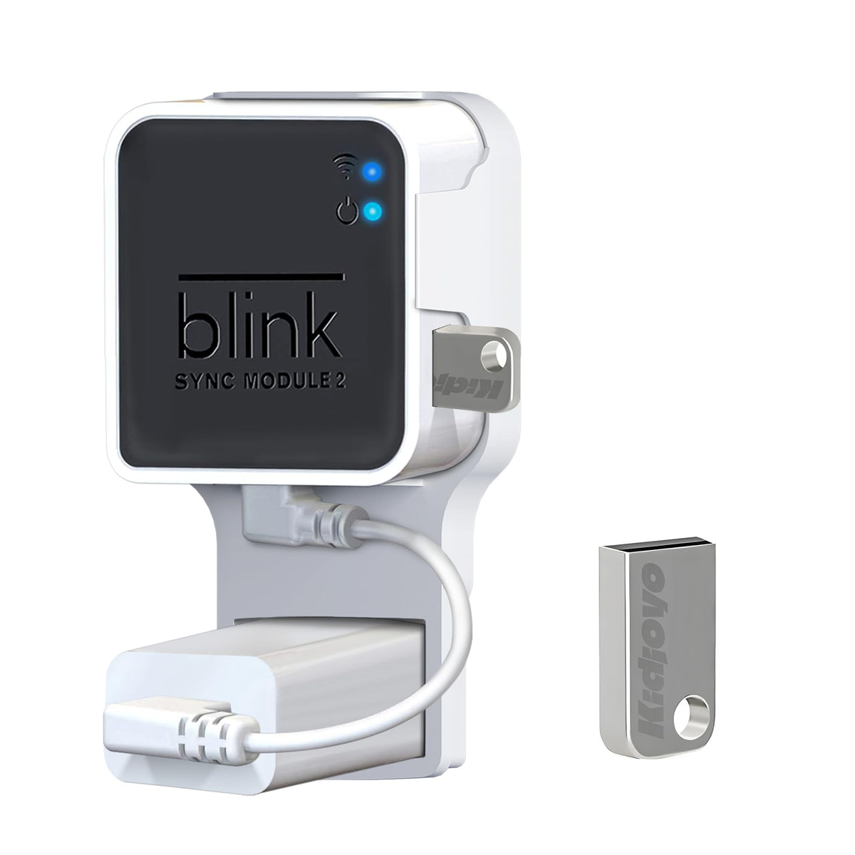 256Gb Usb Flash Drive & Wall Mount For Blink Sync Module 2 With Short Cable - Declutter, Save Space, And Effortlessly Enhance Se