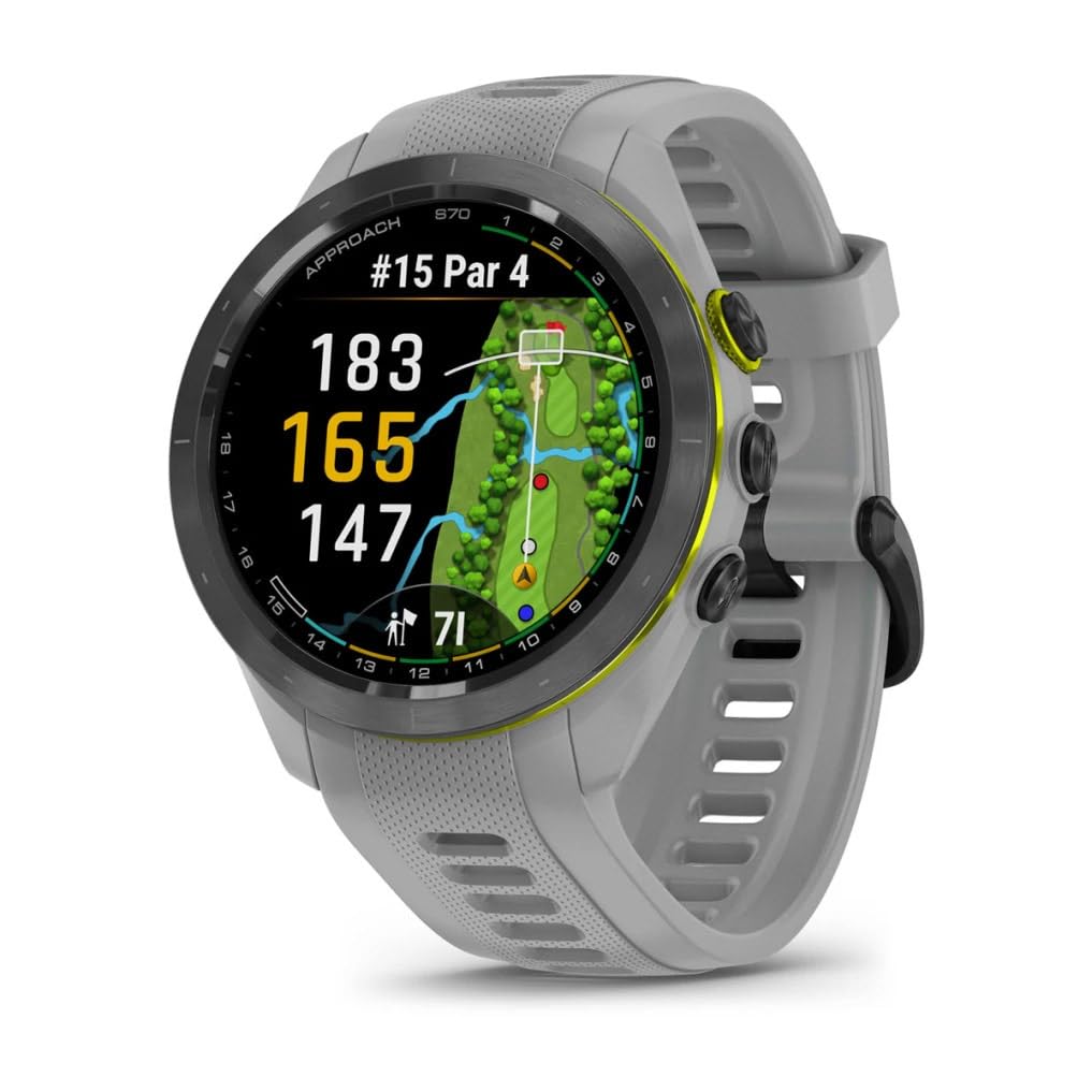 Garmin Approach S70 42Mm Gps Golf Fitness Tracker Premium Smartwatch For Men, Lightweight 1.2 Touchscreen Amoled Display And 420