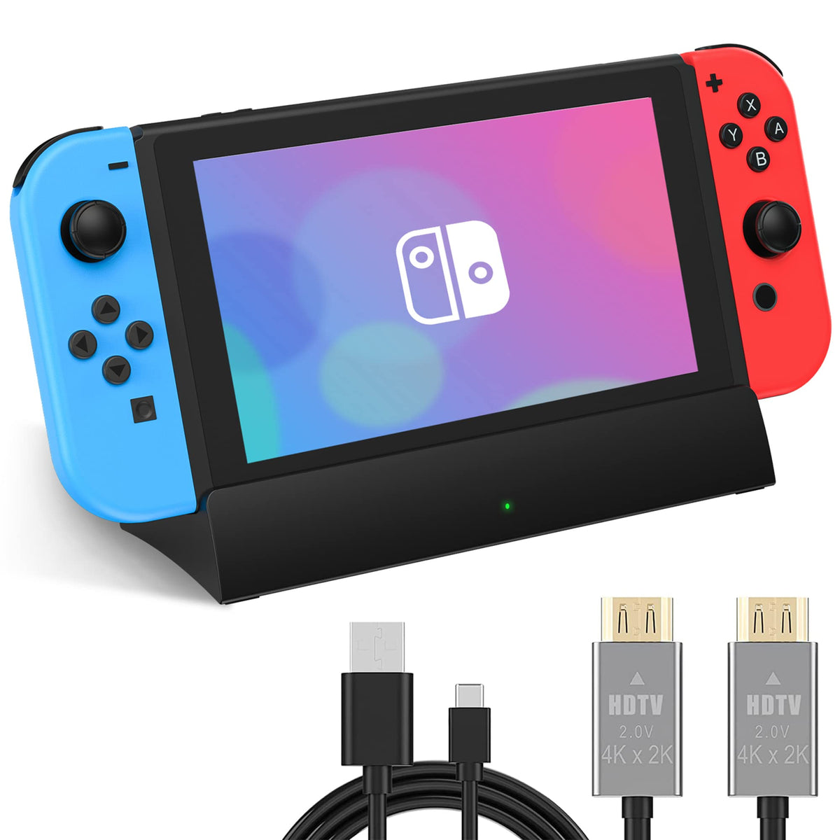Runtogol Tv Docking Station For Switch,Portable Switch Oled Dock Station Support 4K Hdmi Output,Replacement For Official Switch