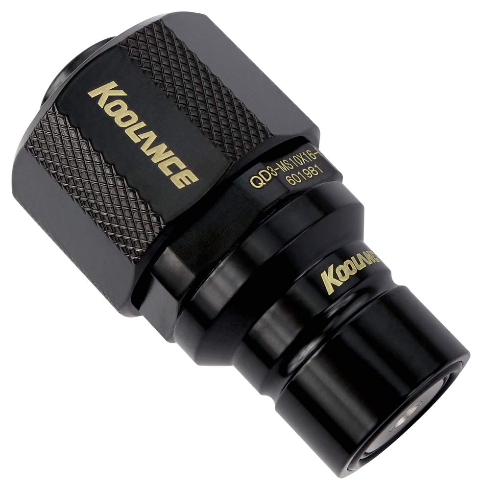 Koolance QD3MS10X16BK QD3 Male Quick Disconnect NoSpill Coupling, Compression for 10mm x 16mm (3/8in x 5/8in) *Black*
