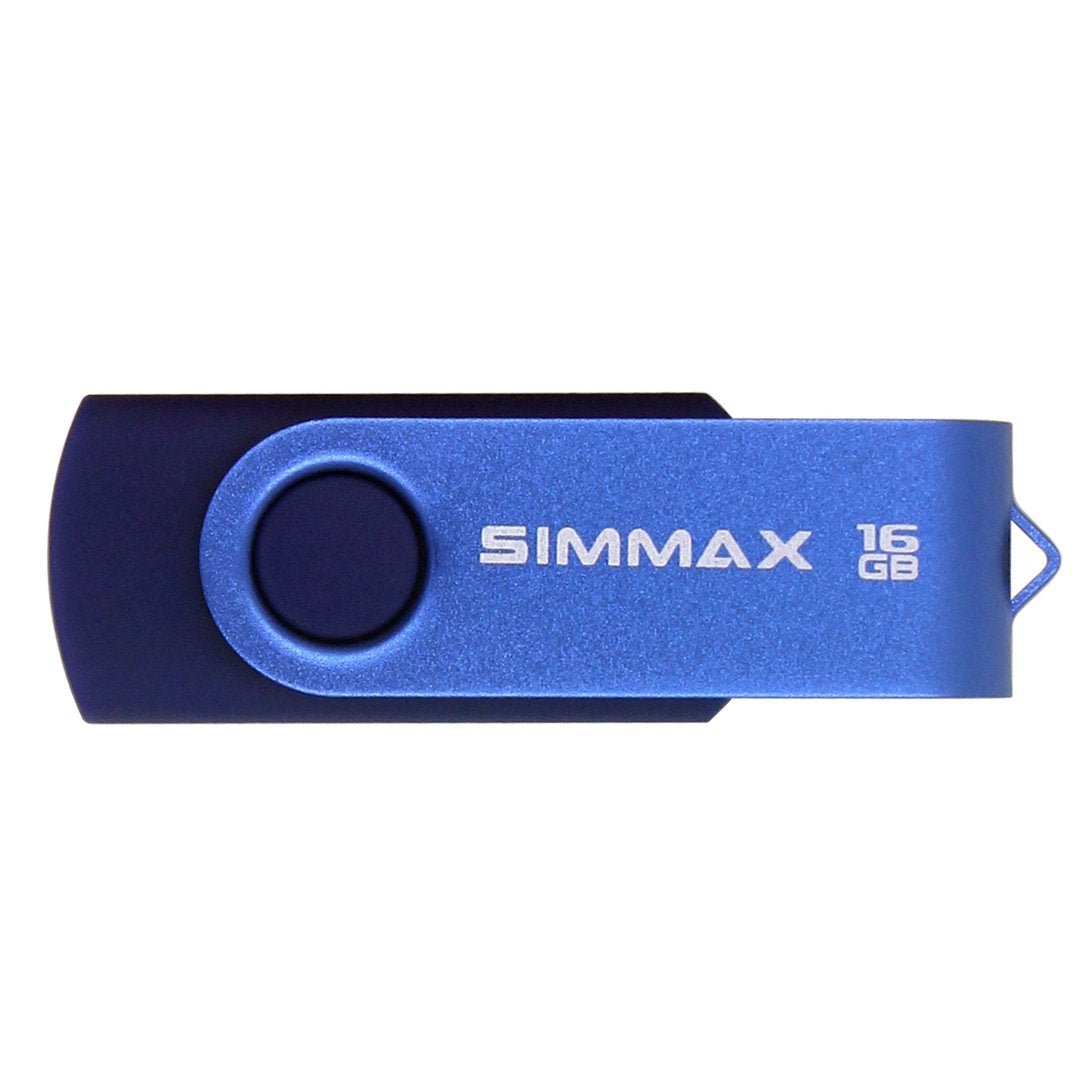 Simmax 5Pcs 16Gb Usb Flash Drive U Disk 16Gb Usb 2.0 Flash Memory Stick Swivel Design (Five Mixed Colors: Black Blue Green Gold Rose)(Mix Color2)