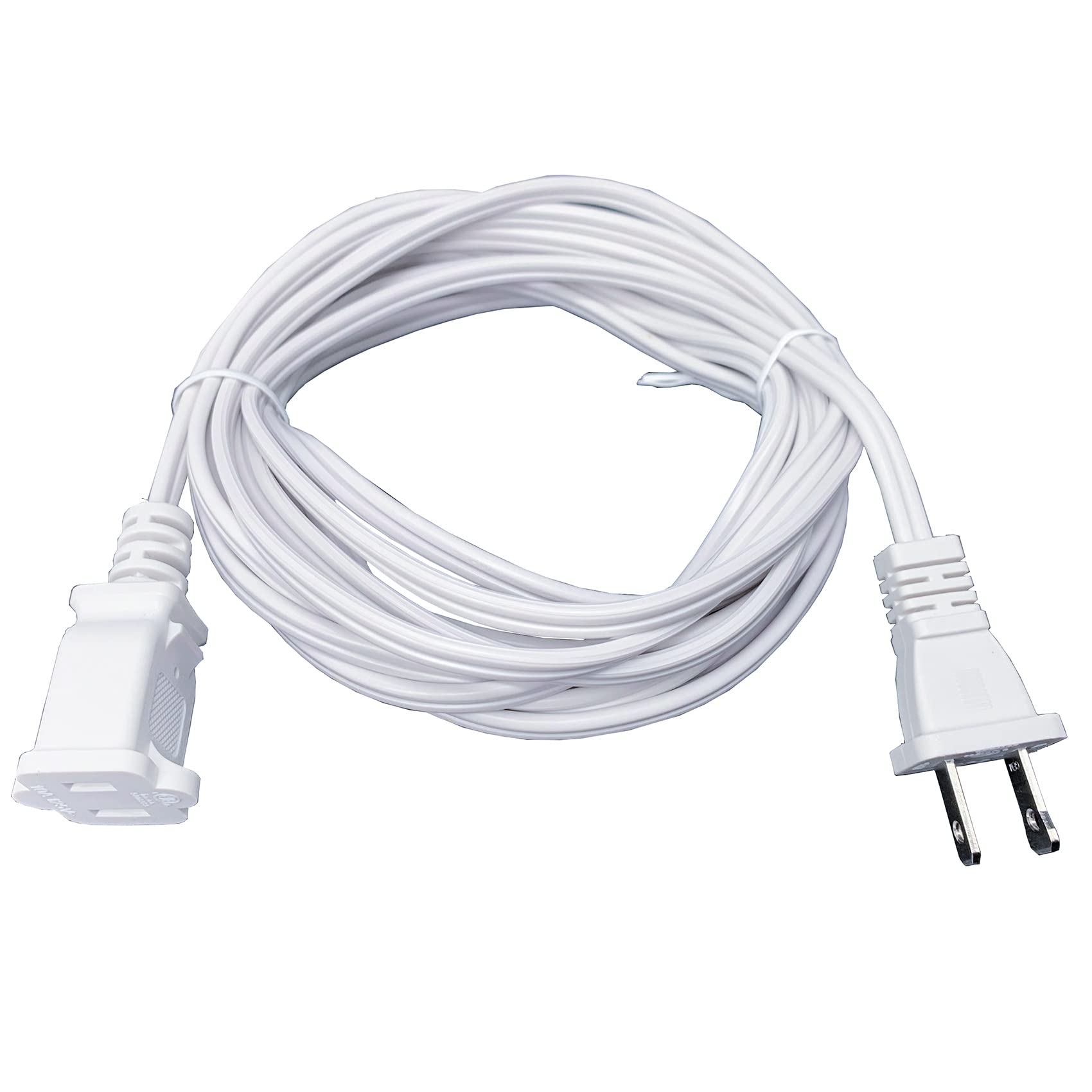 Extension Cord 15 Ft, 2 Prong 18 Gauge Male Female Power Cable, 2 Outlet Saver Power Extension Cords For Nema 5 15P To Nema 5 15