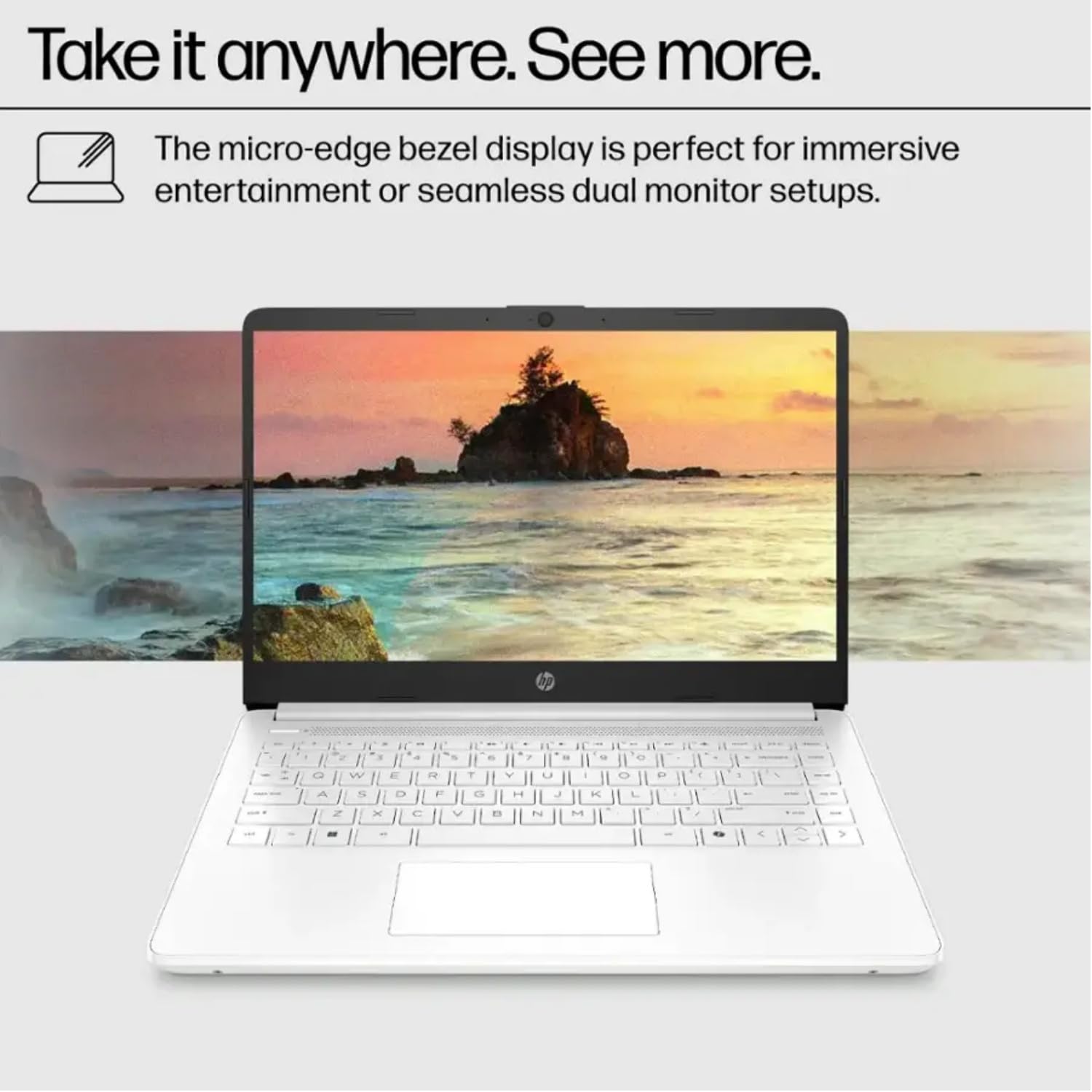 Hp 14 Ultralight Student-Laptop, Laptops With 1Yr Office 365, Intel 4-Cores N4120 16Gb Ram 320Gb Storage (64Gb Emmc+256Gb Ghost