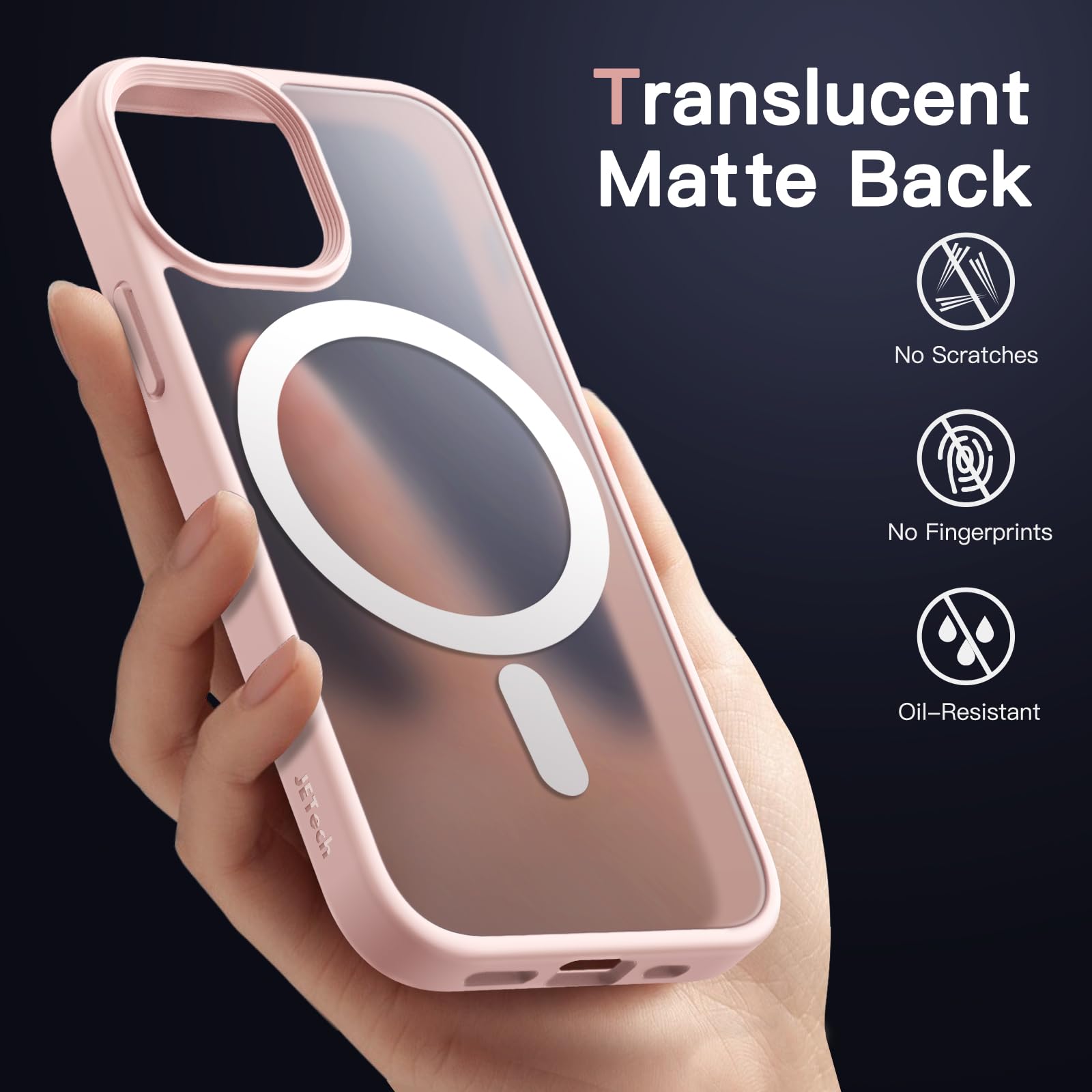 Jetech Magnetic Case For Iphone 13 Mini 5.4 Inch Compatible With Magsafe, Translucent Matte Back Slim Shockproof Phone Cover (Ch