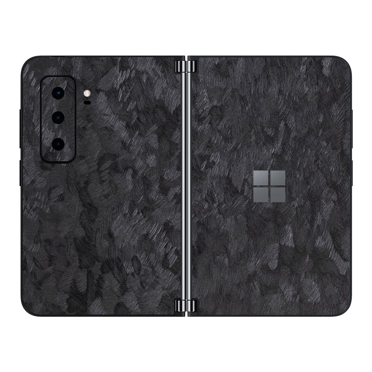 SopiGuard Sticker Skin for 2021 Microsoft Surface Duo 2 2nd Gen Edge-to-Edge Front and Rear Panels Vinyl Decal (Forged Carbon)
