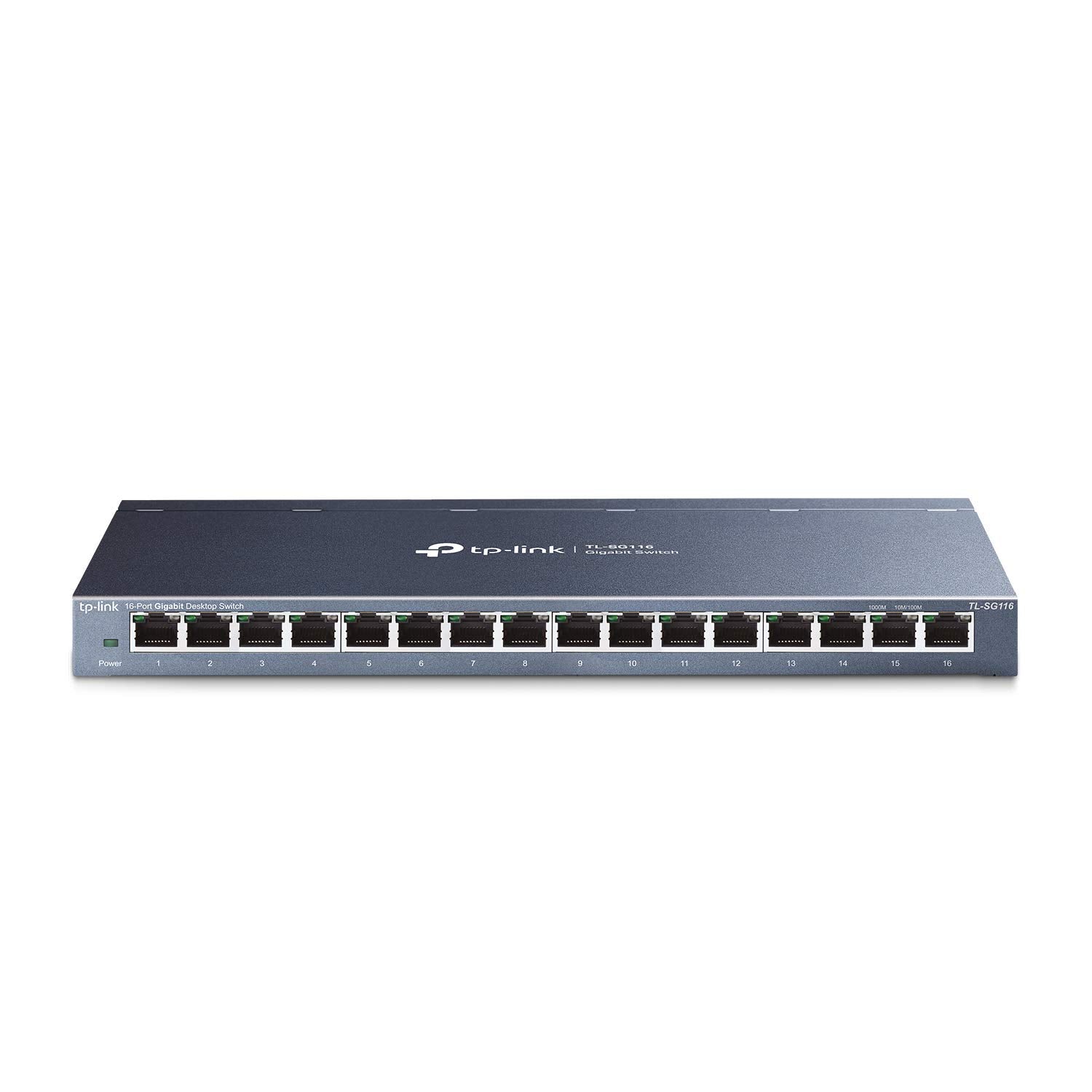 TP-Link 16 Port Gigabit Ethernet Network Switch, Desktop/ Wall-Mount, Fanless, Sturdy Metal w/ Shielded Ports, Traffic Optimizat