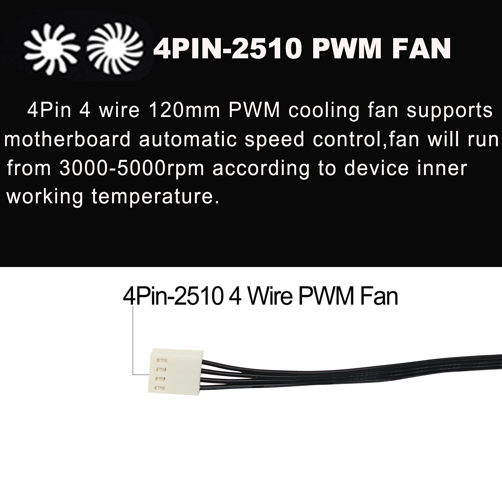 2 Pack 120Mm 12V Dc 12038 120Mm X 38Mm 4.72Inch High Speed Dual Ball Bearing 4Pin Antminer Fan Pwm High Cfm Brushless Pc Compute
