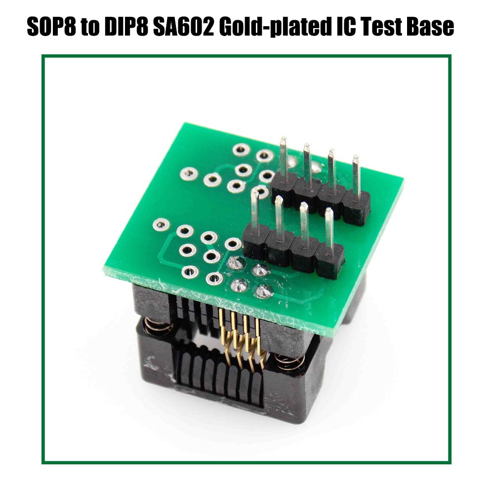 KOOBOOK CH341A USB Programmer Set with SOIC8 Test Clip, SPI Flash 1.8V Adapter & DIP8 Socket Converter - Black