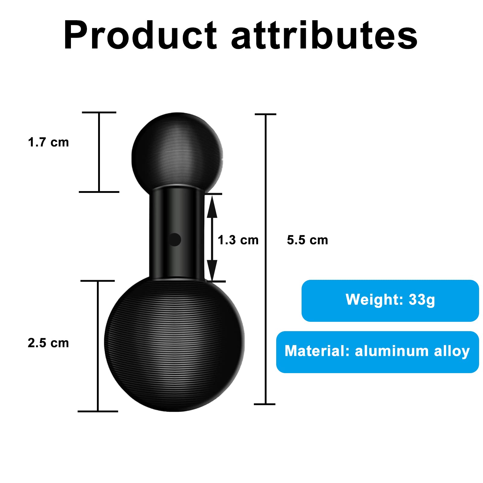 25Mm / 1 Inch To 17Mm Ball Adapter For Ram Mounts B Size Double Socket Arm, Garmin 17Mm Swivel Ball Mounting Pattern Gps Mount