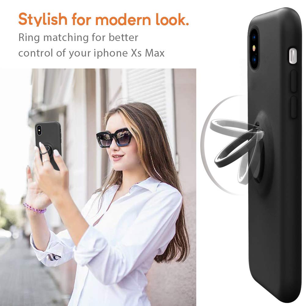 Mocca For Iphone Xs Max Silicone Case With Kickstand | Anti Scratch Full Body Shockproof Protective Case For Iphone Xs Max   Bla