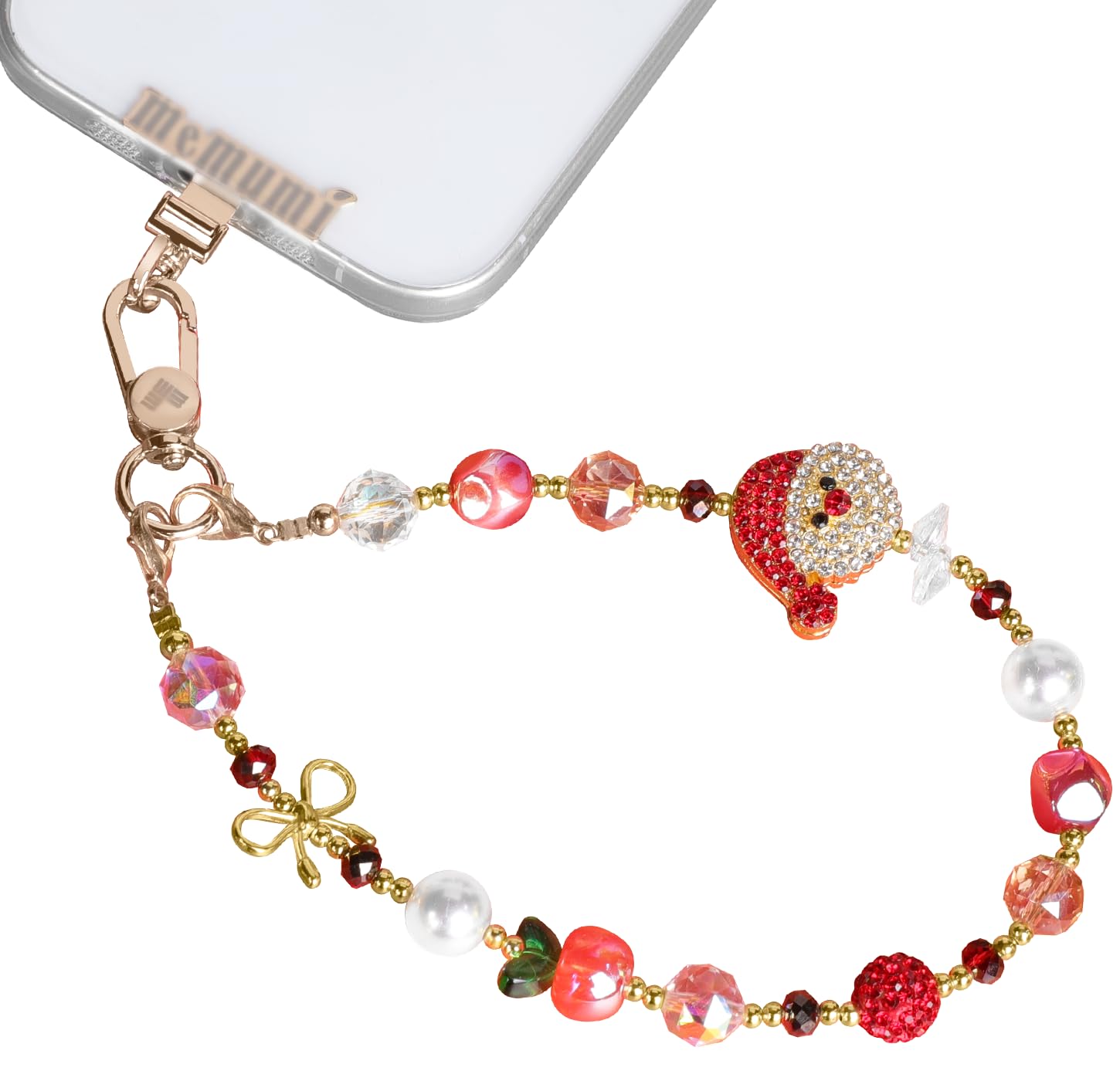 memumi Christmas Crystal Phone Strap, Anti-Theft & Anti-Drop Wrist Lanyard, Compatible with iPhone 17 Pro Max and All Smartphone