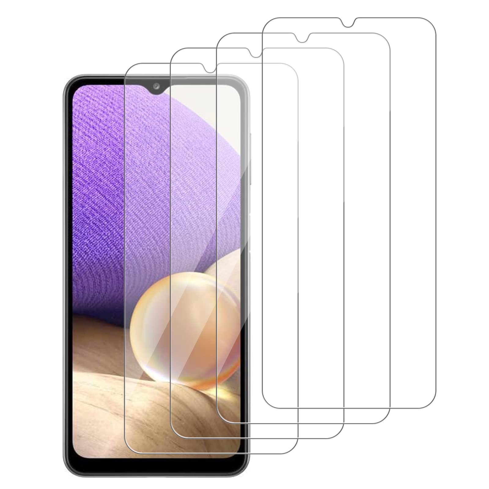 iCsapr 4 Pack Glass Screen Protector Compatible for Samsung Galaxy A32 5G [Not for A32 4G][9H Hardness]-HD Screen Tempered Glass