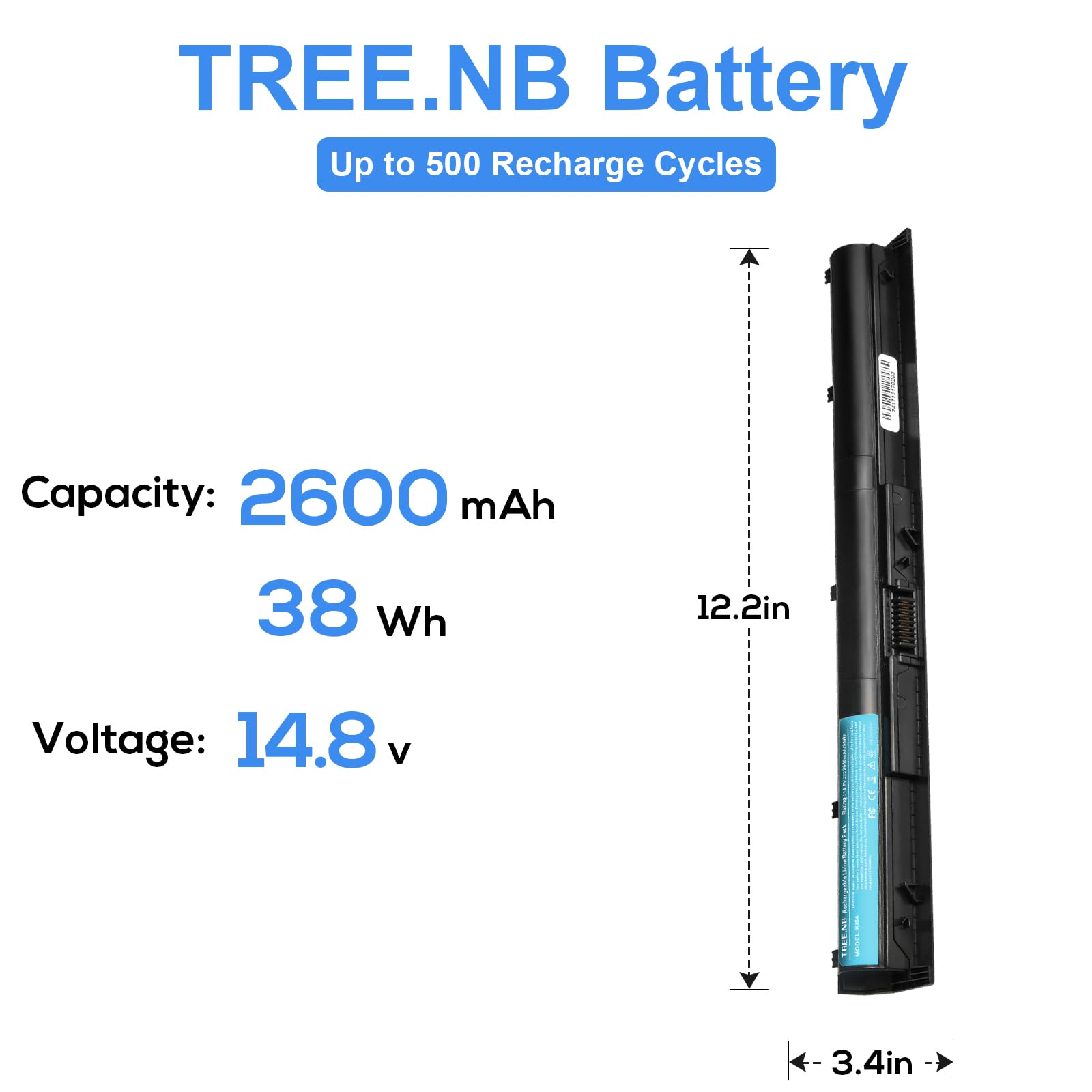 Tree.Nb Spare 800049 001 Ki04 Battery For Hp Pavilion Battery Replacement 14 Ab 15 Ab 15 An 17 G 14 Ab166Us 15T Ab100 17T G100 1