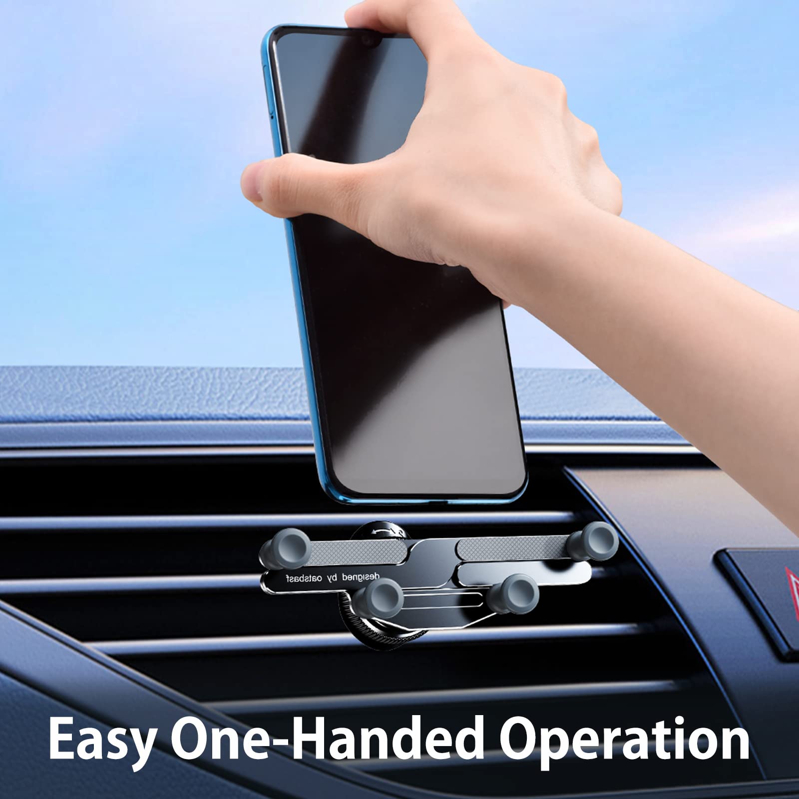 Oatsbasf Mobile Phone Holder For Car, Invisible Gravity Car Phone Mount, Rotatable Air Vent Mount Foldable Car Phone Stand For I