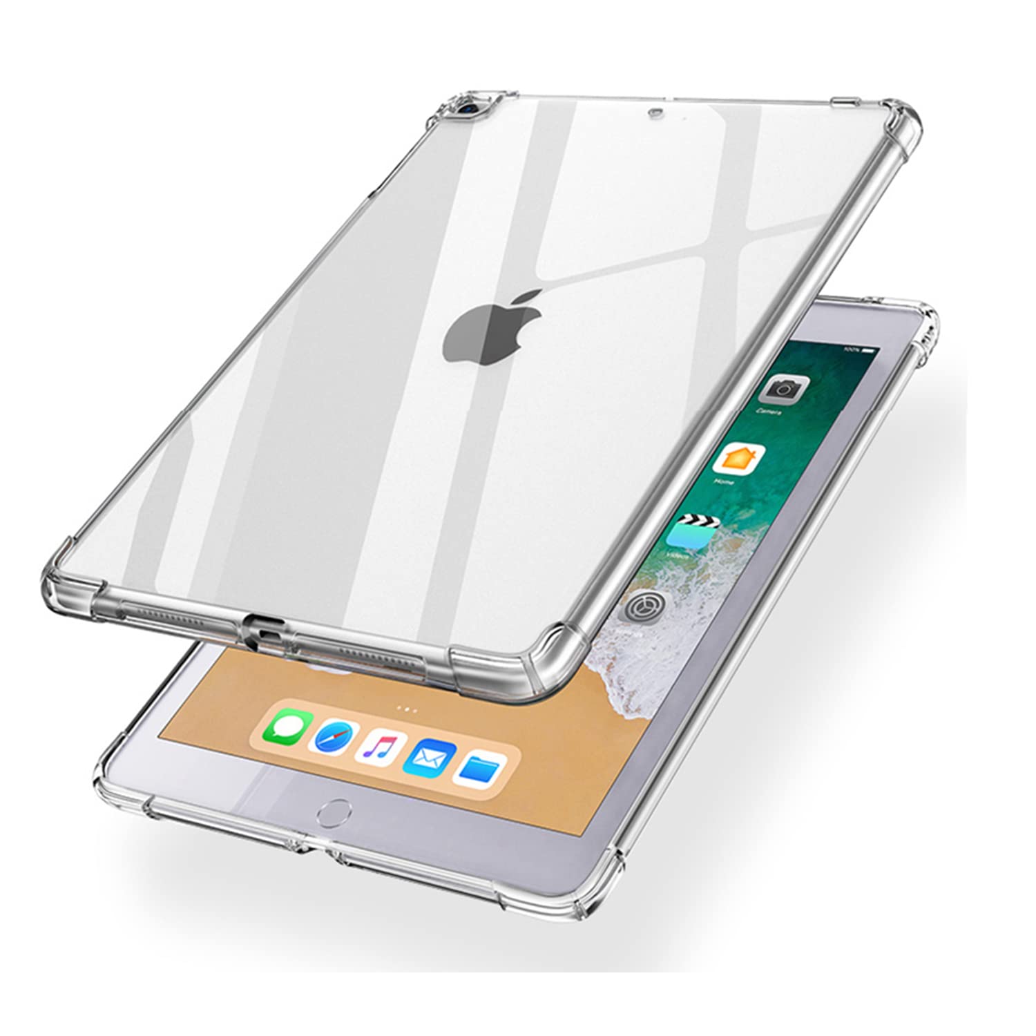 Uucovers Clear Case For Ipad 6Th/5Th Generation 9.7 Inch (2018/2017),For Ipad Air 1/Air 2 Cover Soft Tpu Back Shockproof Lightwe