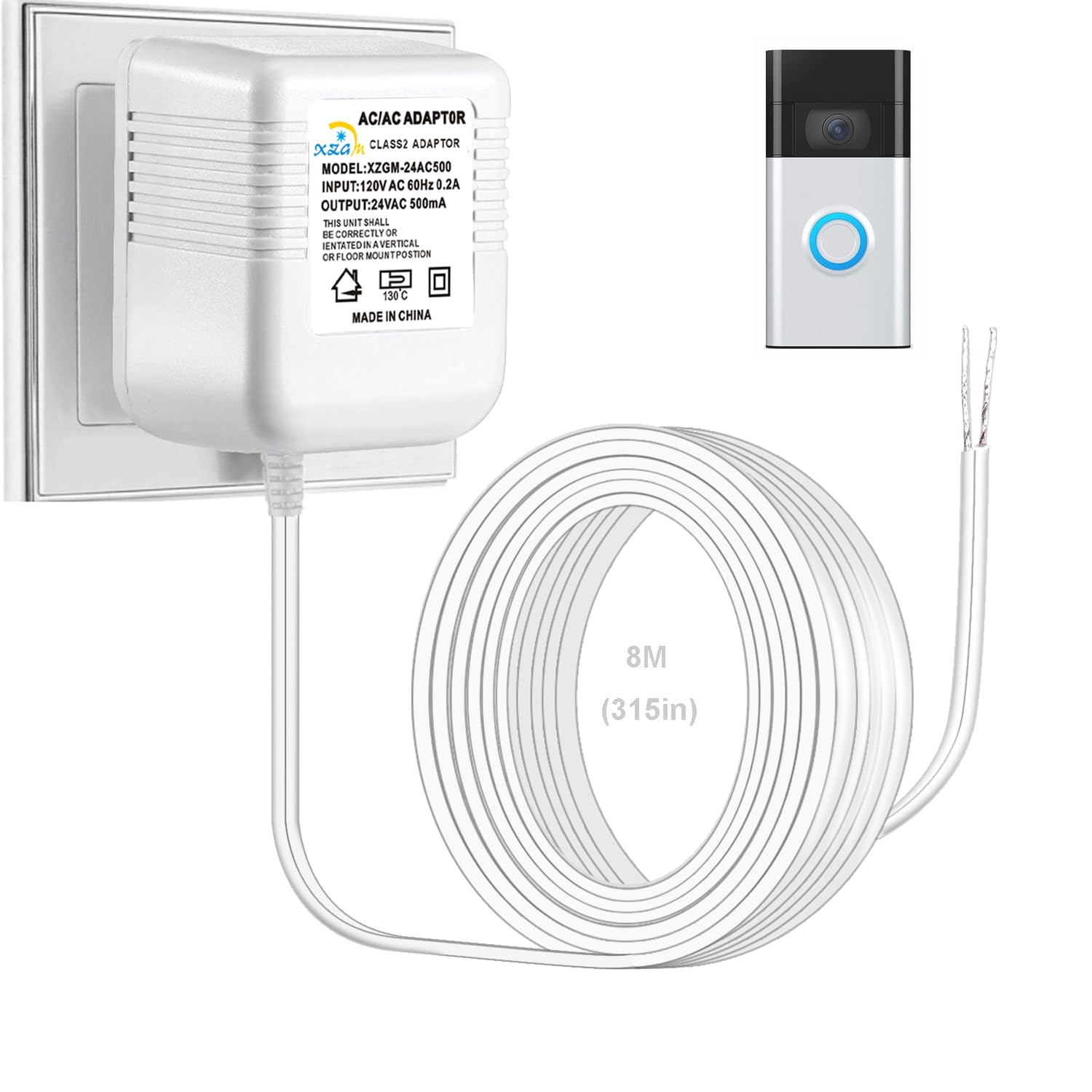 24V Doorbell Transformer Adapter Compatible With Nest Honeywell Ecobee Sensis All Versions Of Ring Video Doorbells Thermostats P