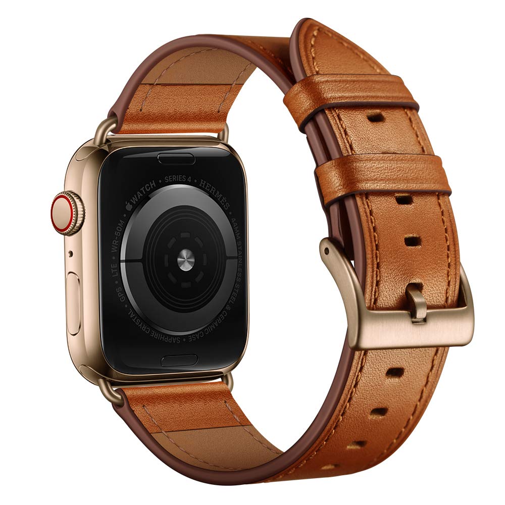 Ouheng Compatible With Apple Watch Band 41Mm 40Mm 38Mm, Genuine Leather Band Replacement Strap Compatible With Apple Watch Serie