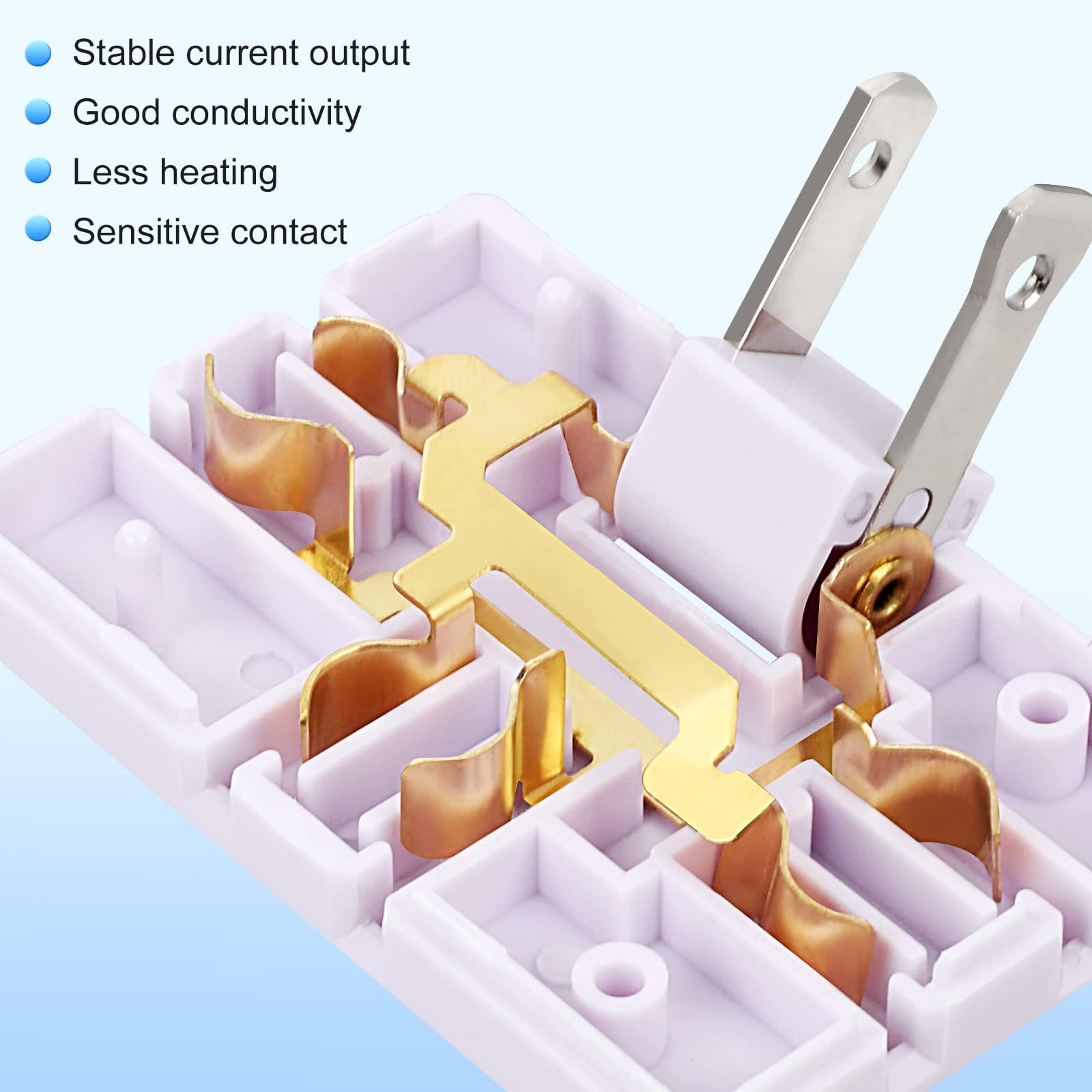 6 Pack Ac Flat Wall Outlet Extender Flat Plug Adapter Outlet, Fold Able 3 Way Wall Adapter Mani Plug For Home And Travel (White)