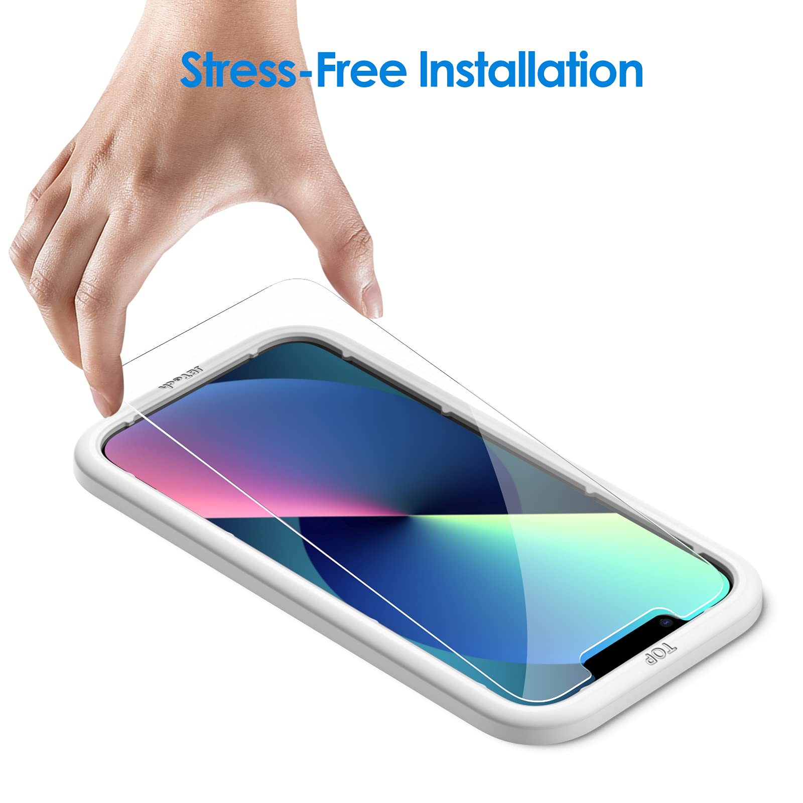 Jetech Screen Protector For Iphone 13/13 Pro 6.1 Inch, Tempered Glass Film With Easy Installation Tool, Case Friendly, Hd Clear,