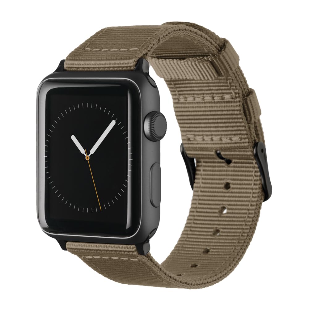 Archer Watch Straps   Premium Nylon Replacement Bands For Apple Watch (Khaki, Black, 38/40/41Mm)