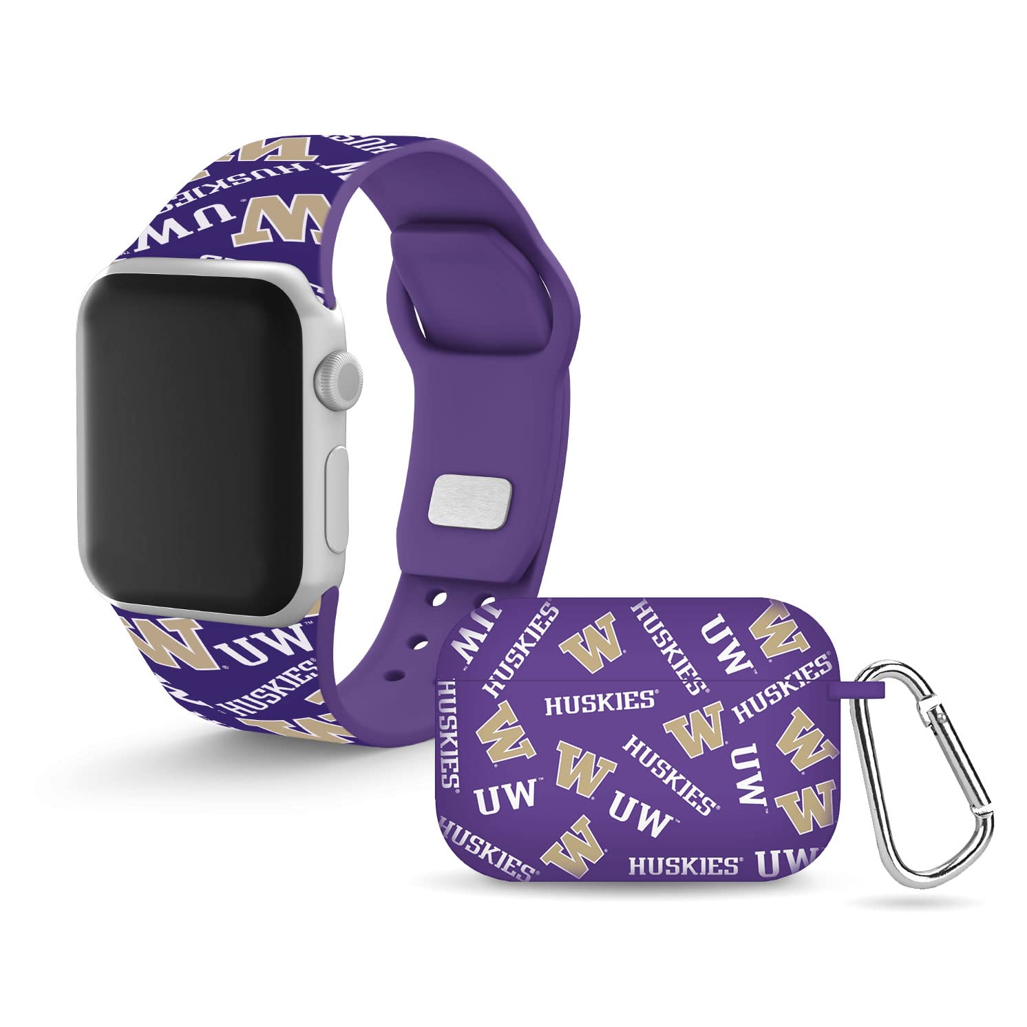 Affinity Bands Washington Huskies Hd Combo Package Compatible With Apple Watch And Airpods Pro (42/44/45Mm Long Random)