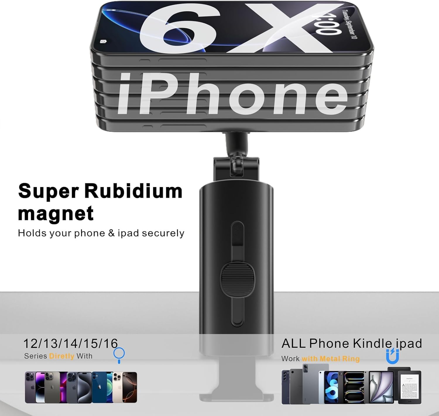 Puretor For Magsafe Airplane Phone Holder Mount Travel Essentials Desk Mounts?360 Adjustable? Plane Phone Holder Long Flight Mus