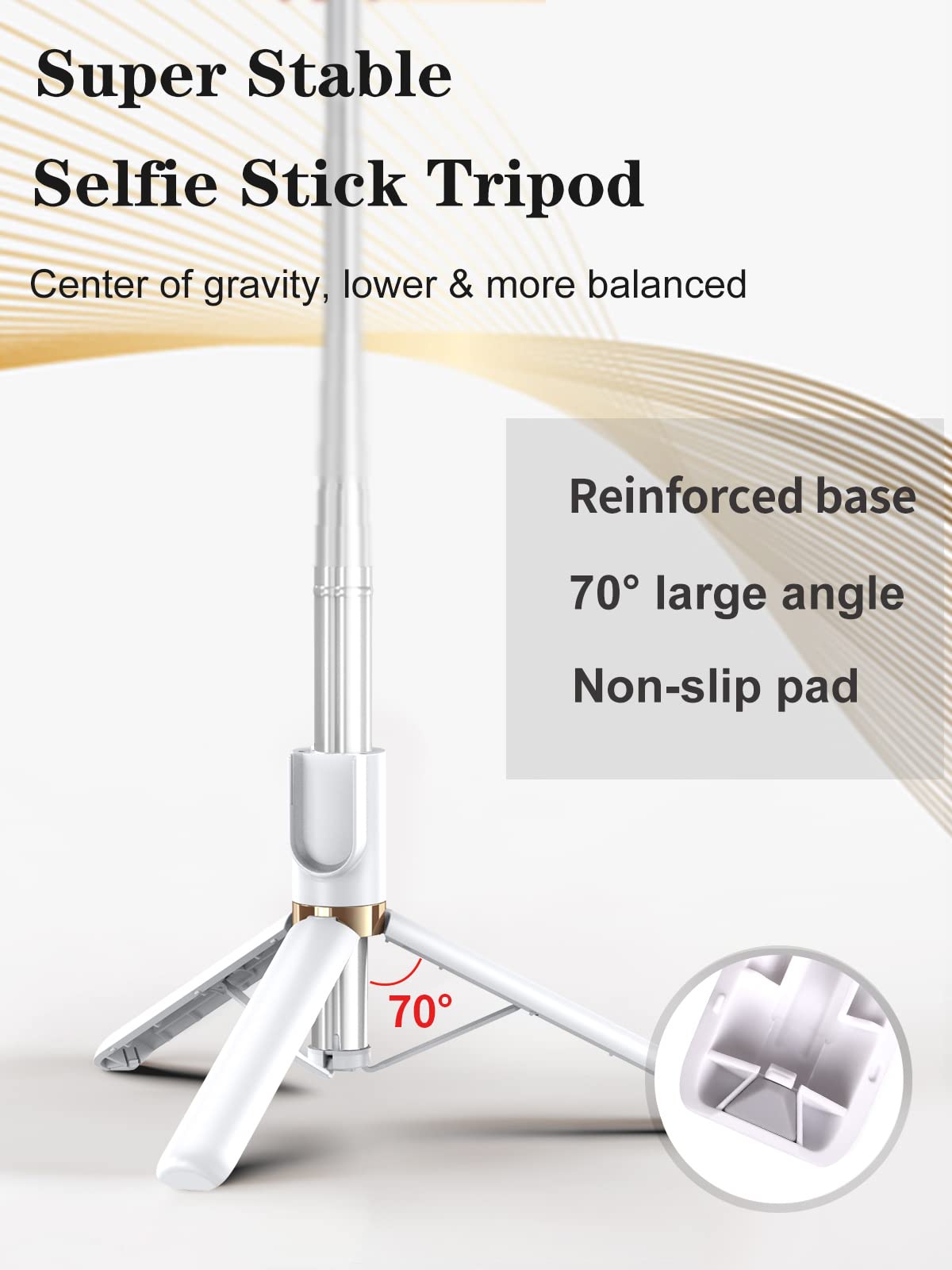 Stable Selfie Stick Tripod With Fill Light, Portable Travel Tripod With Remote, For Iphone 16/15/14/13/12/11/Xs Max/8/7, Samsung