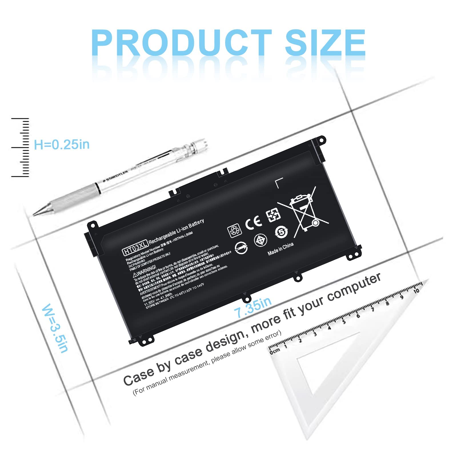 Ht03Xl Battery L11119 855 Hto3Xl Laptop Replacement For Hp Pavilion 15 Da 15 Db 15 Dw 15 Cs 15 Dy 17 By 17 Ca 14 Ce 14 Cf 14 Df