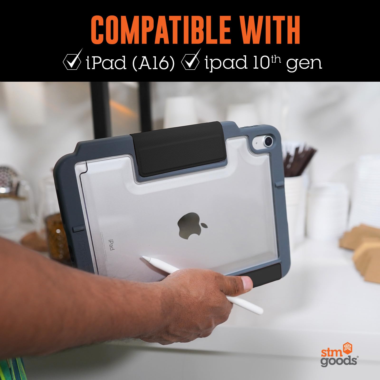 Stm Dux Plus For Ipad (A16/10Th Gen) Ultra-Durable, Lightweight Case With Clear Back, Apple Pencil Usb-C/Gen 1 Storage, And Magn